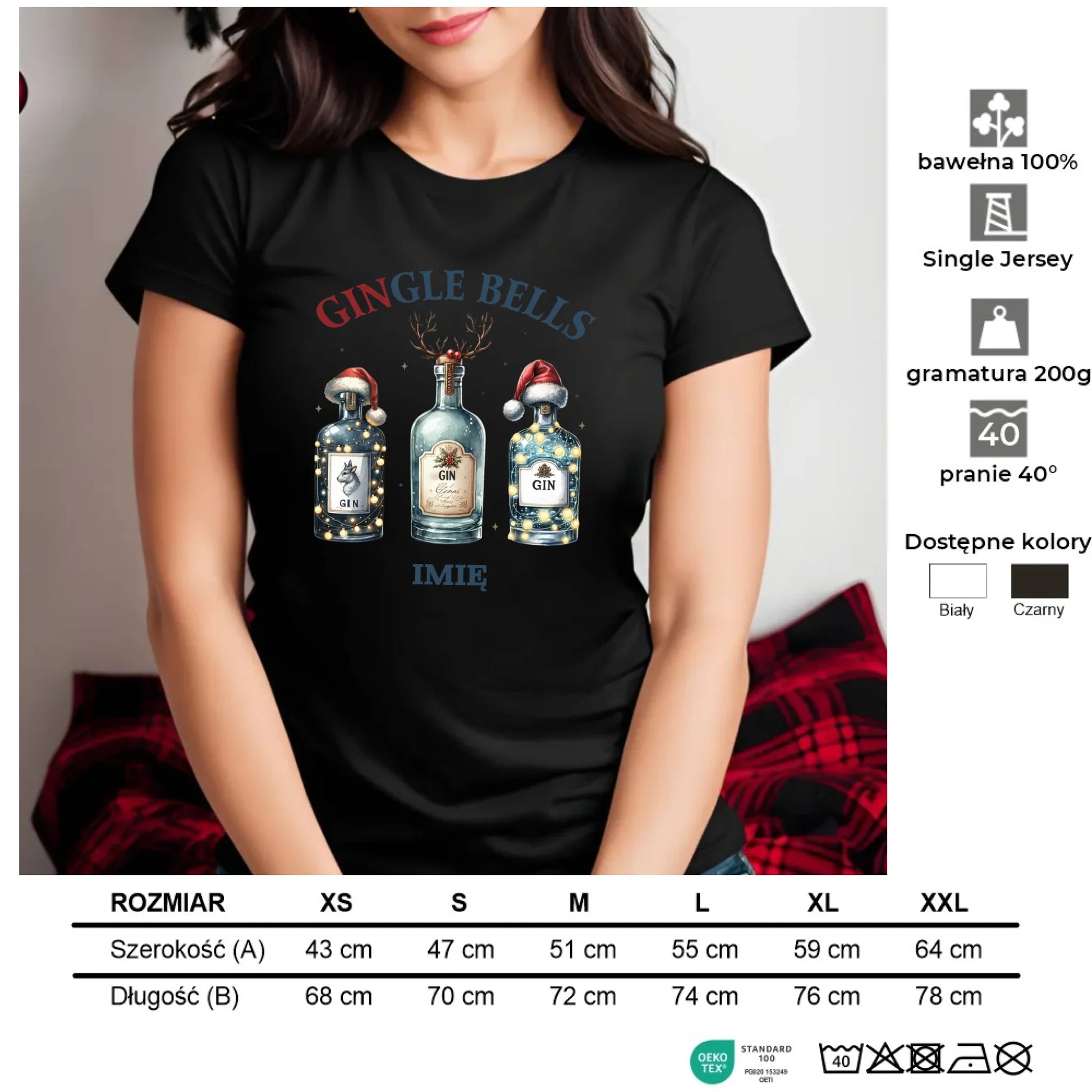 Gingle bells | Personalizowana koszulka damska świąteczna BN68 - StoryCups.pl