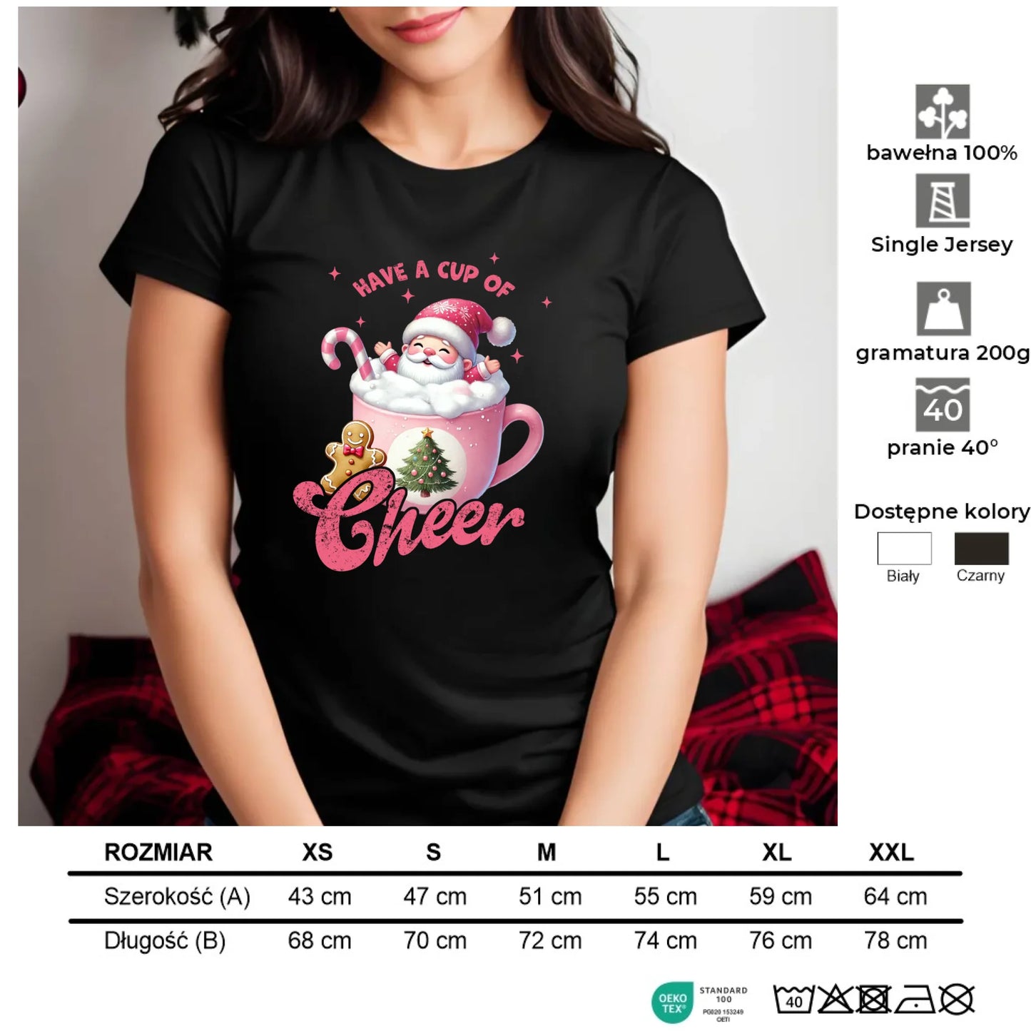 Have a cup of cheer | Świąteczna koszulka damska BN53 - StoryCups.pl