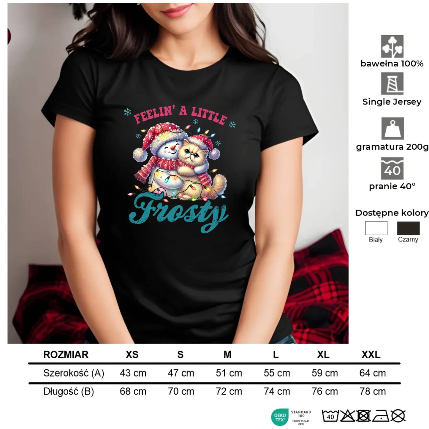 Czuję zimowy nastrój | Świąteczna koszulka damska BN52 - StoryCups.pl