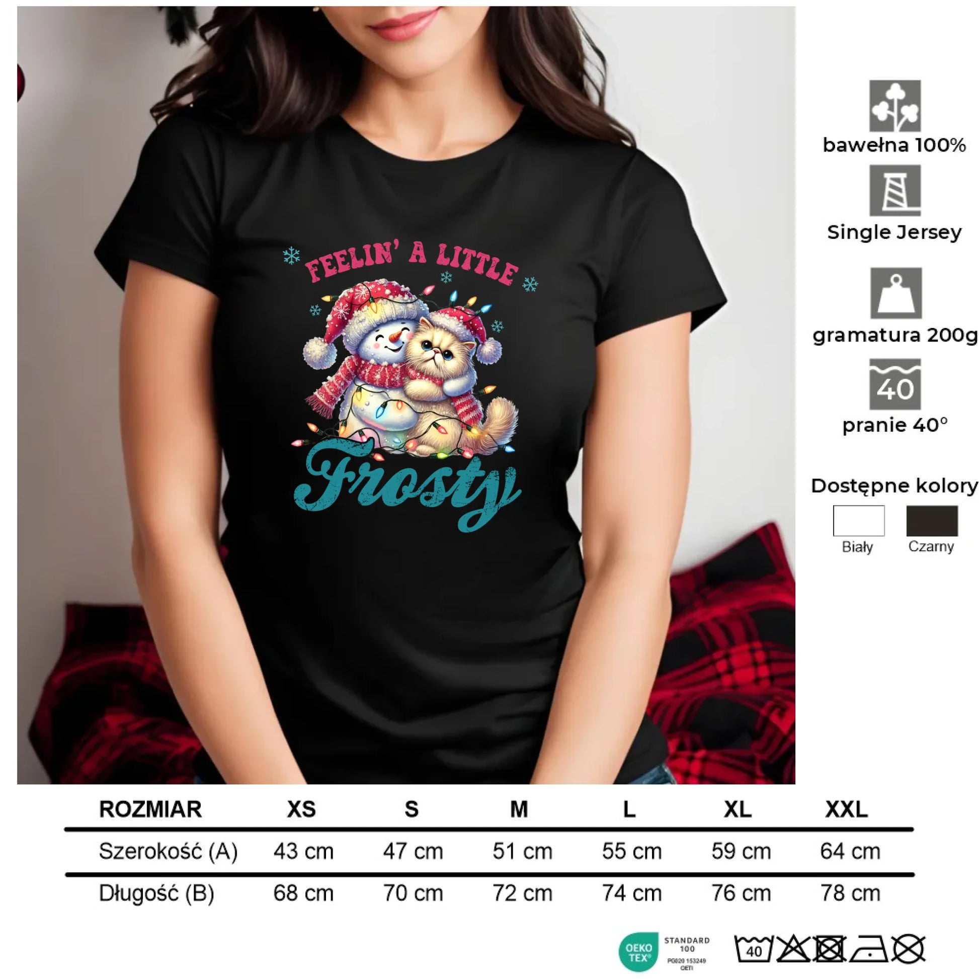 Czuję zimowy nastrój | Świąteczna koszulka damska BN52 - StoryCups.pl