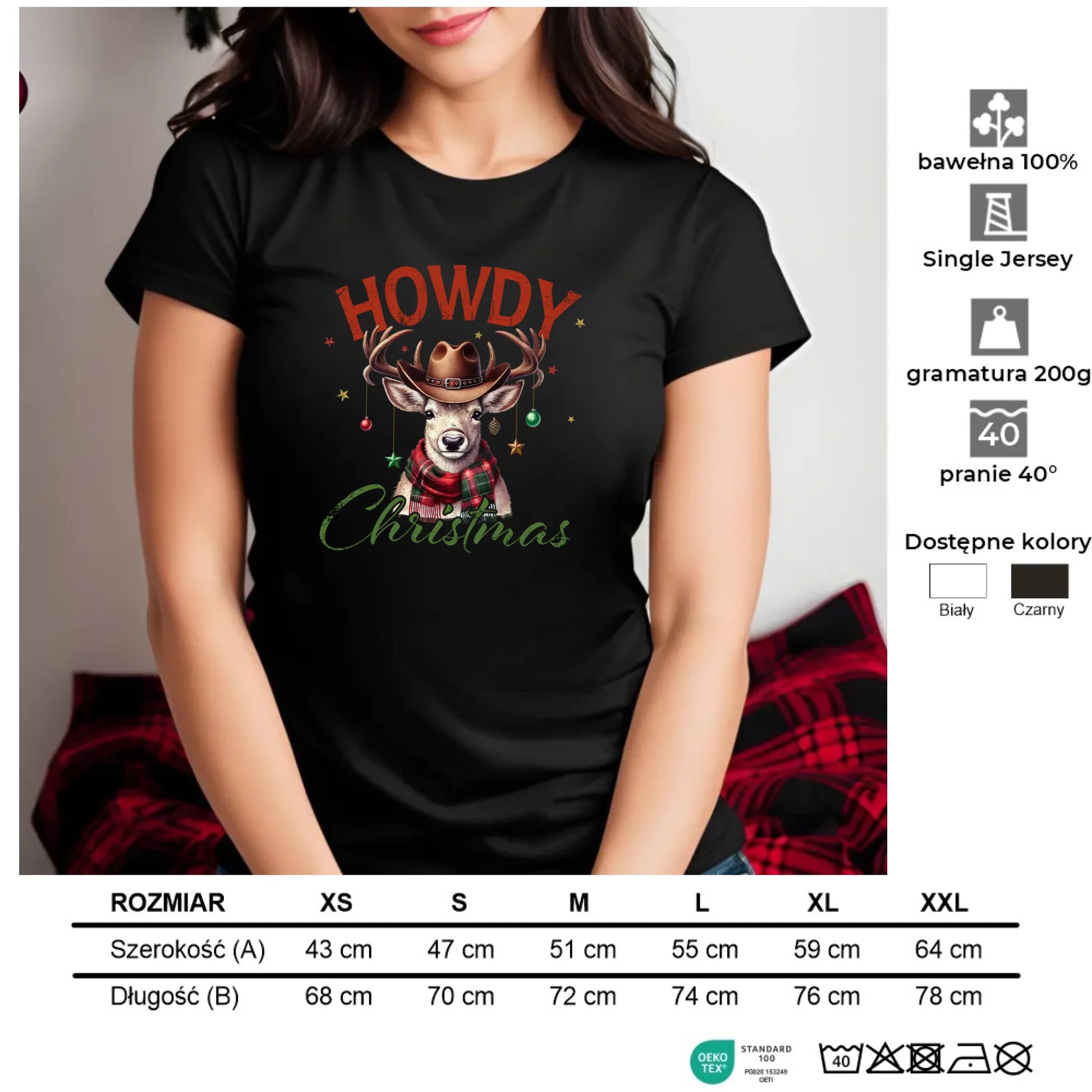 Howdy Christmas | Świąteczna koszulka damska BN54 - StoryCups.pl
