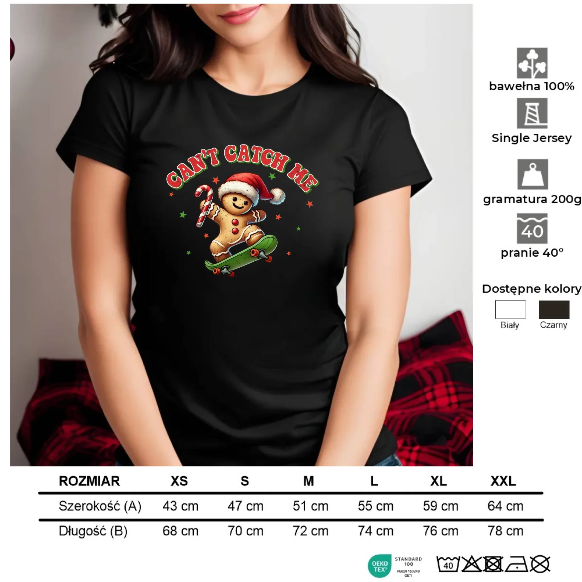 Can't catch me | Świąteczna koszulka damska BN45 - StoryCups.pl