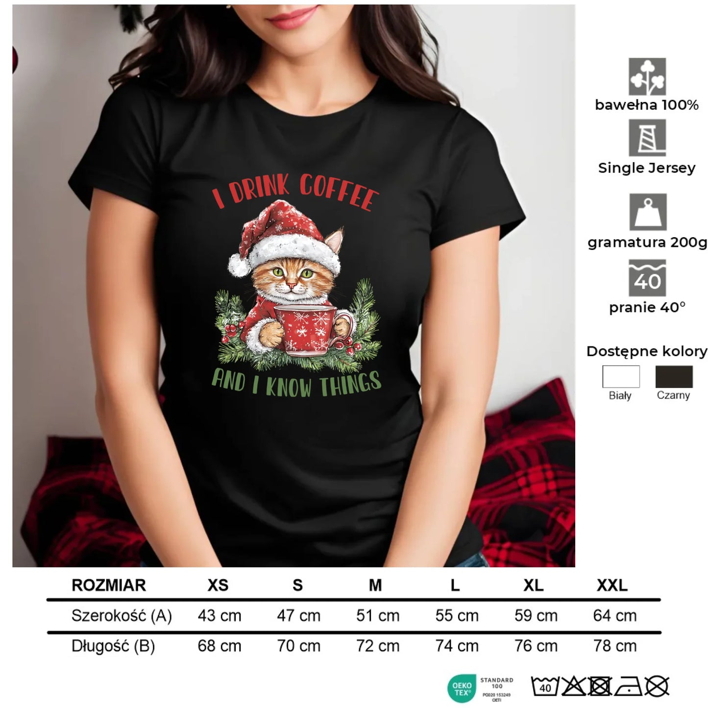 I drink coffee and I know things | Świąteczna koszulka damska BN39 - StoryCups.pl