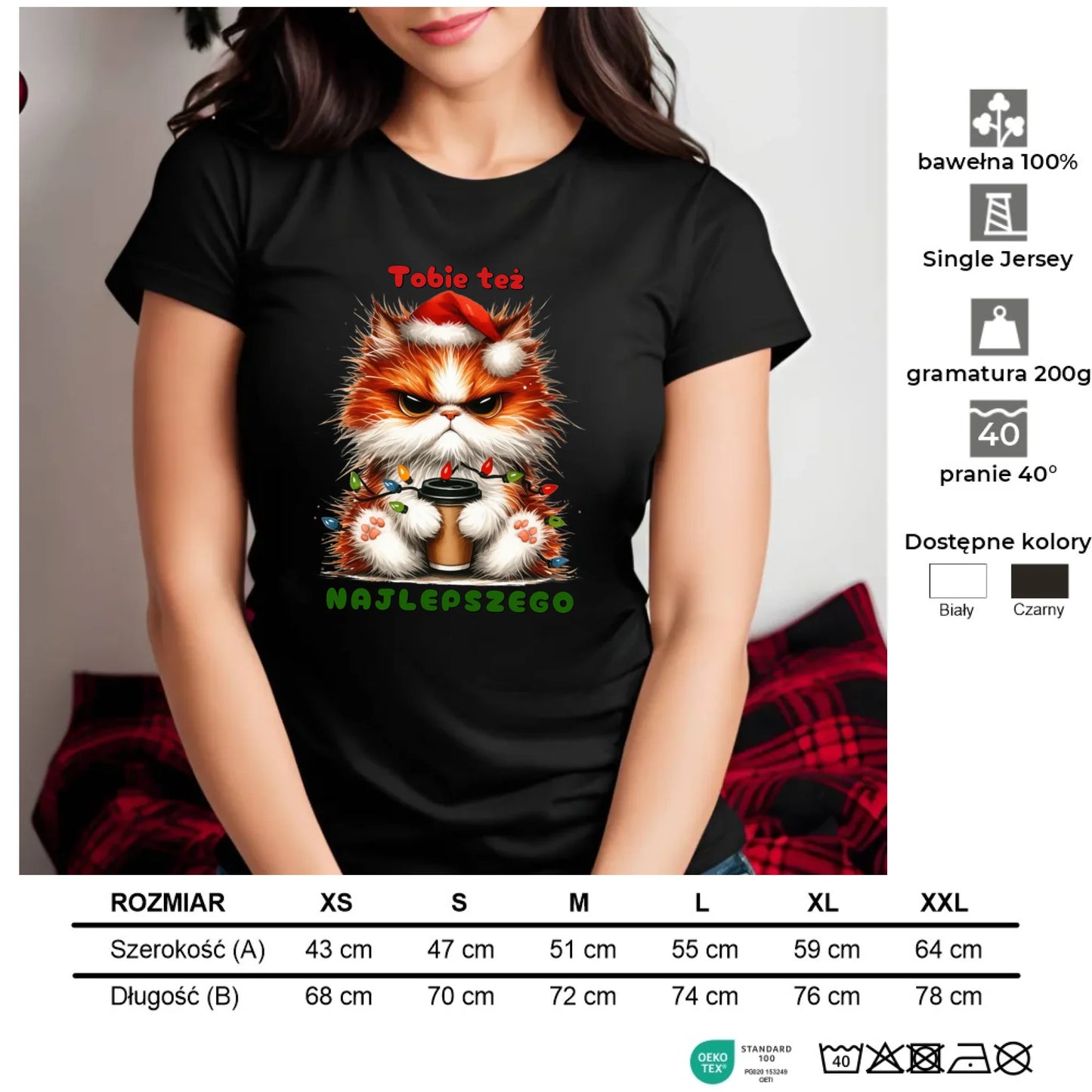 Najlepszego | Świąteczna koszulka damska BN32 - StoryCups.pl