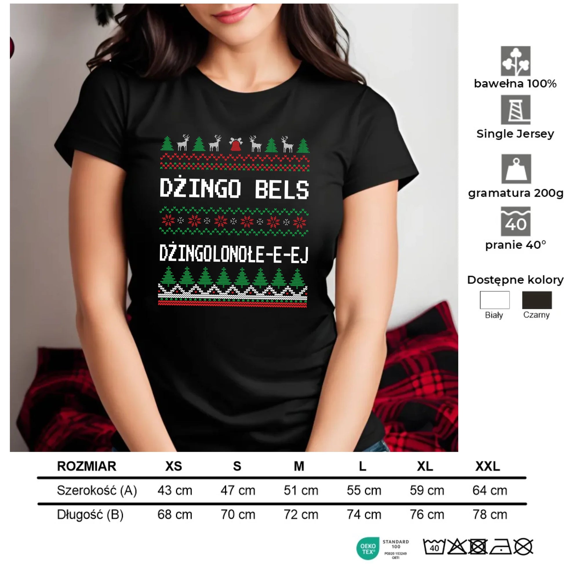 Dżingo bels | Świąteczna koszulka damska BN11 - StoryCups.pl