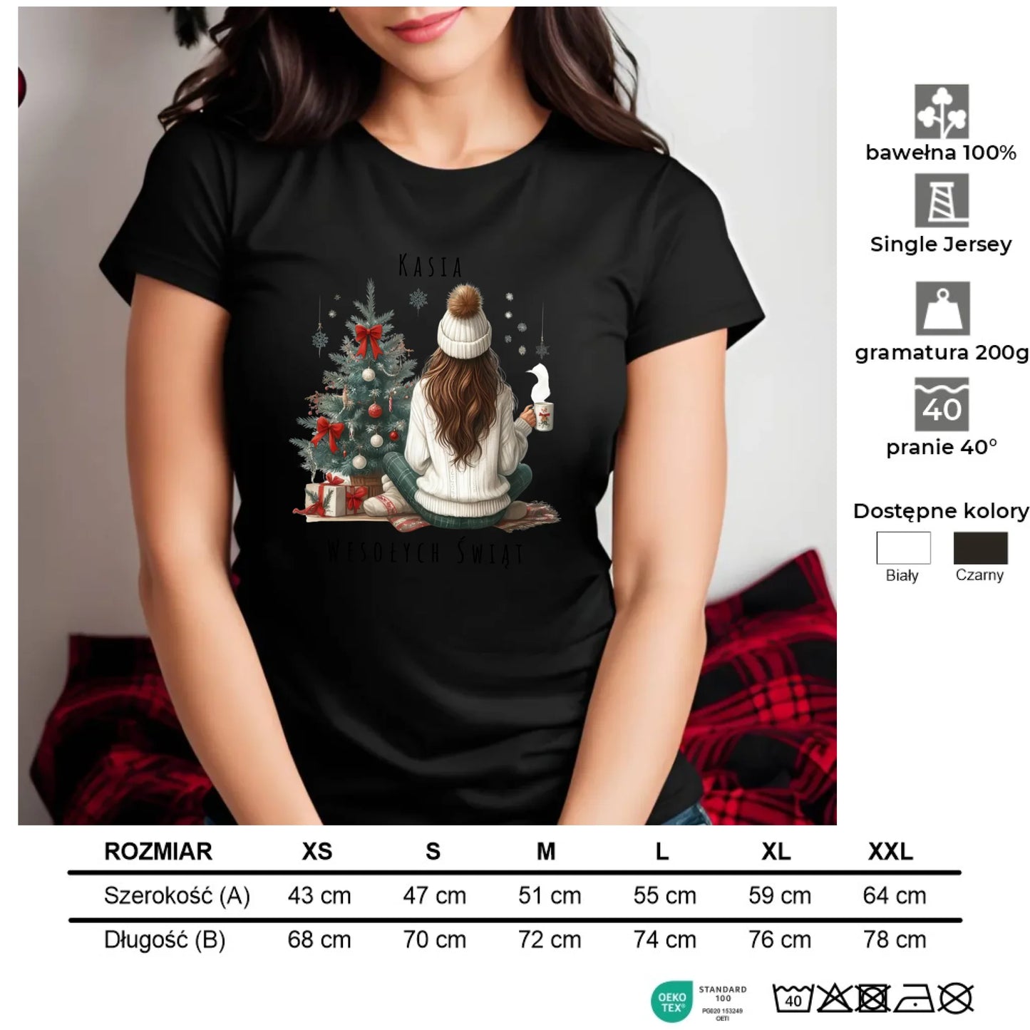 Love Winter | Świąteczna koszulka damska personalizacja BN15 - StoryCups.pl