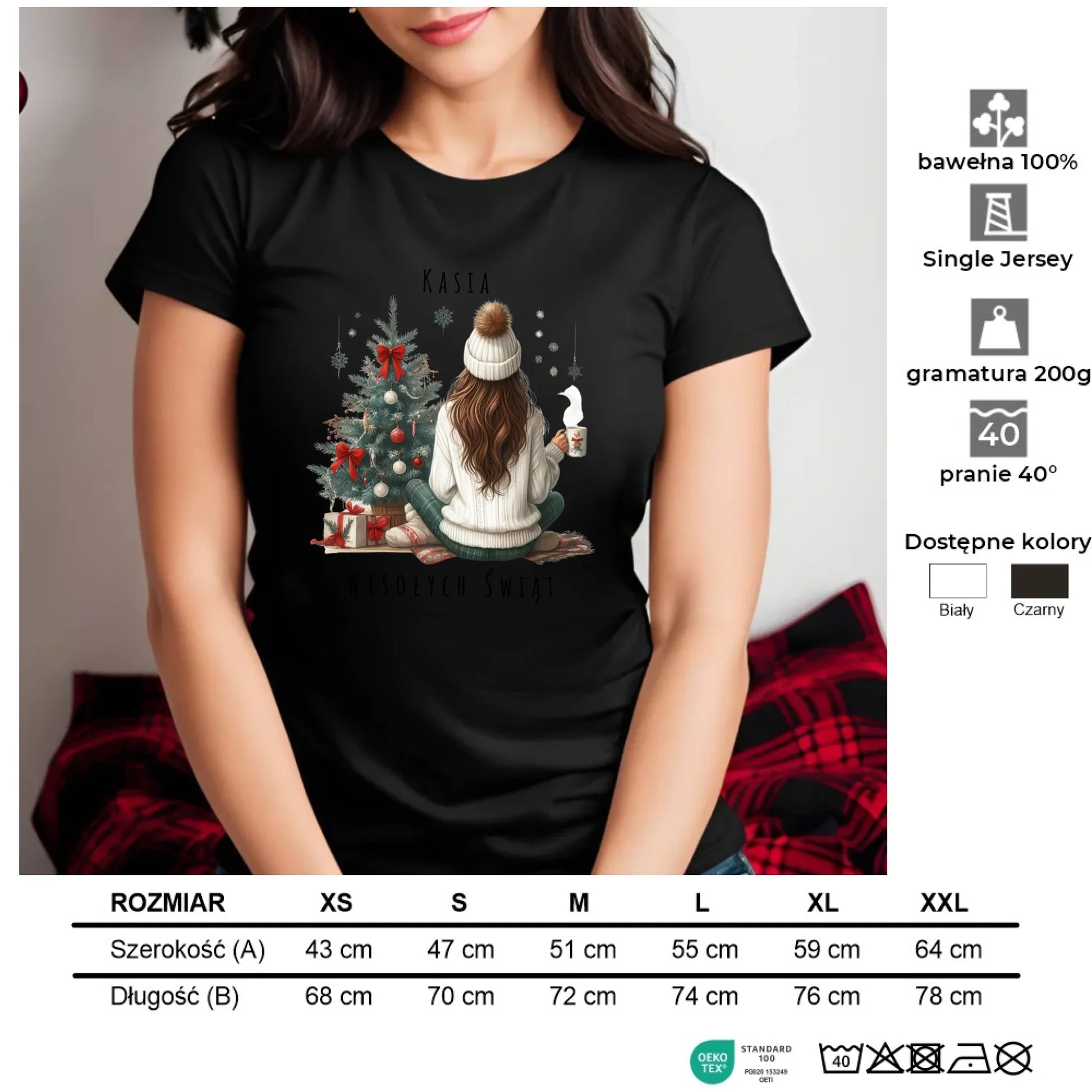 Love Winter | Świąteczna koszulka damska personalizacja BN15 - StoryCups.pl