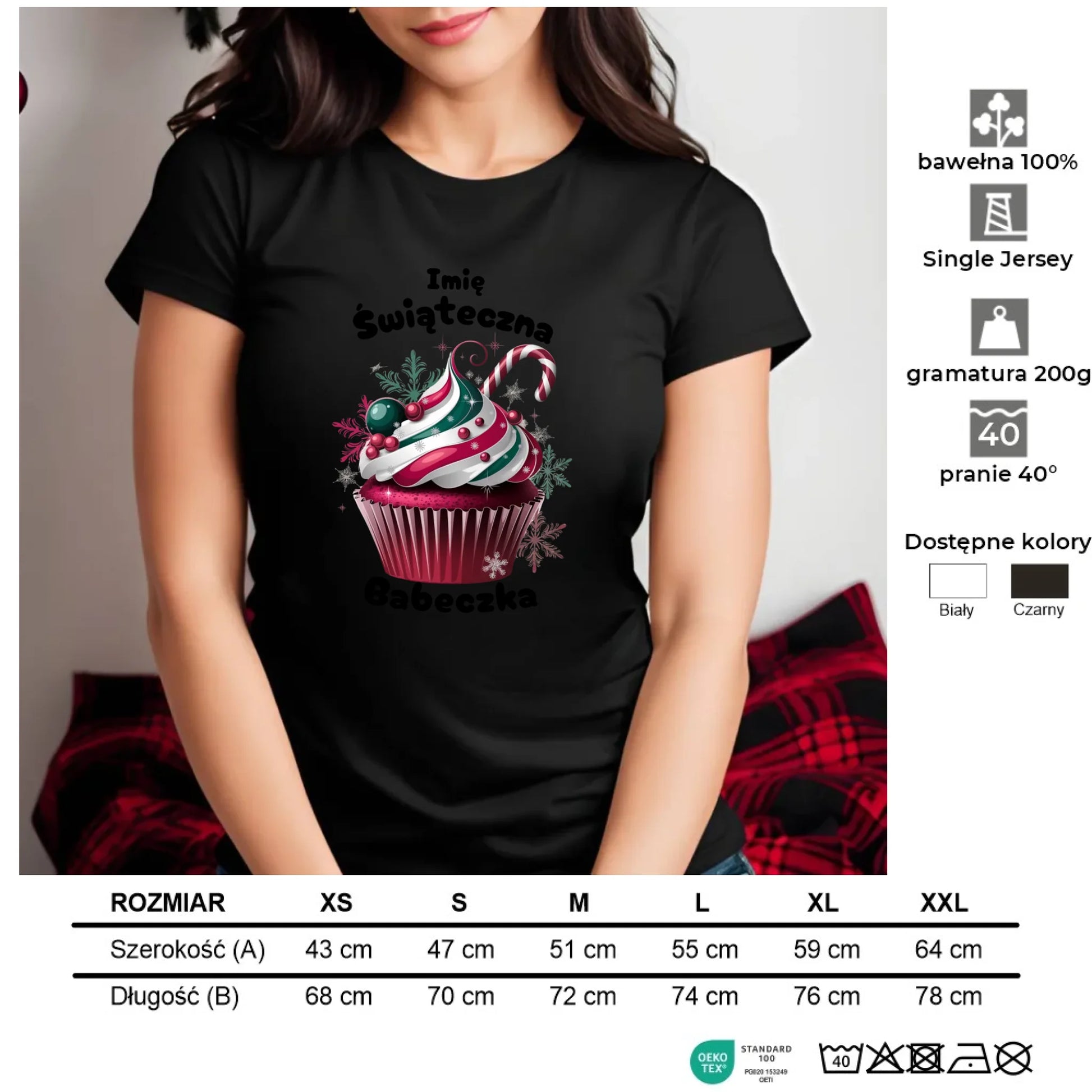 Świąteczna Babeczka | Personalizowana koszulka damska na święta BN30 - StoryCups.pl