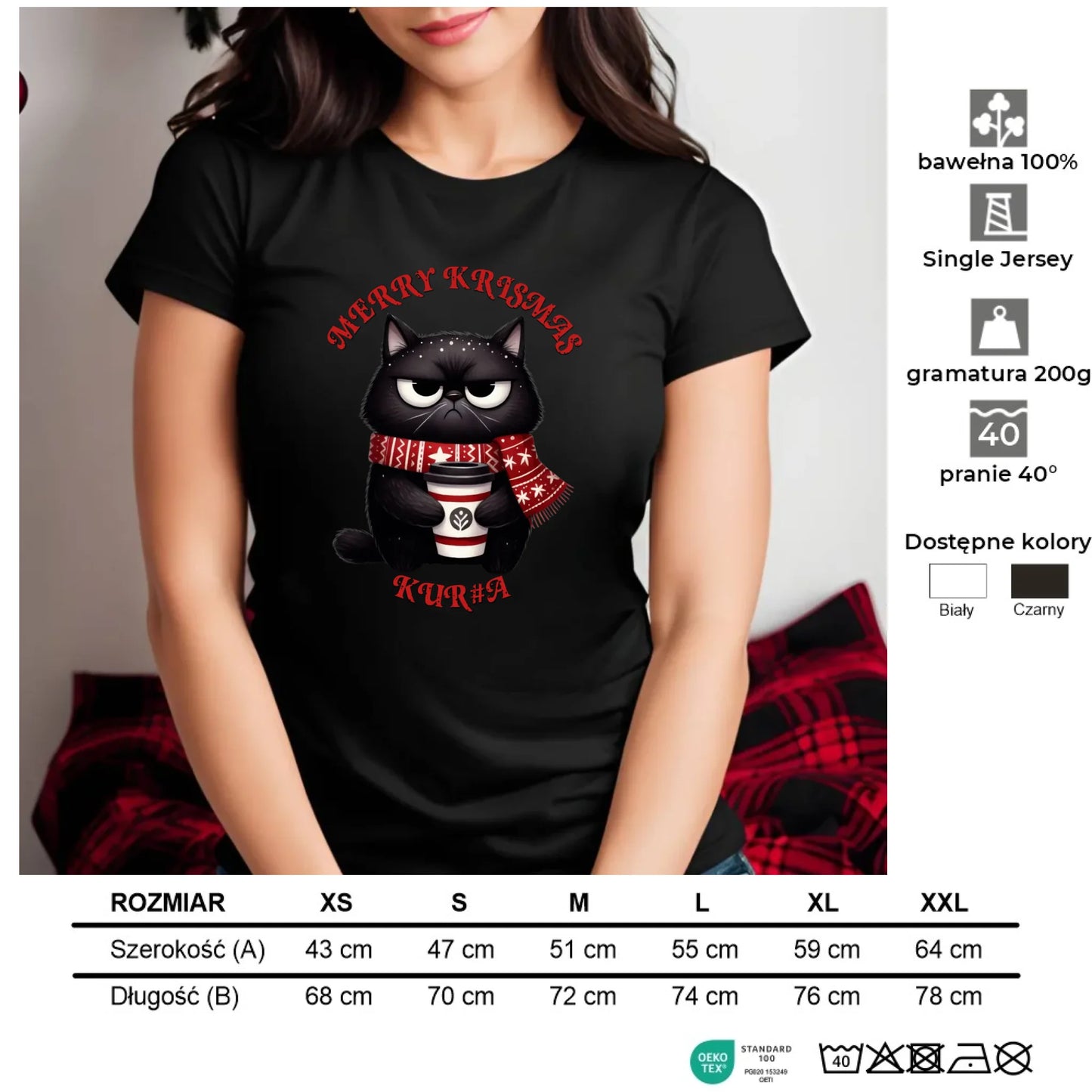 Merry krismas | Świąteczna koszulka damska BN34 - StoryCups.pl