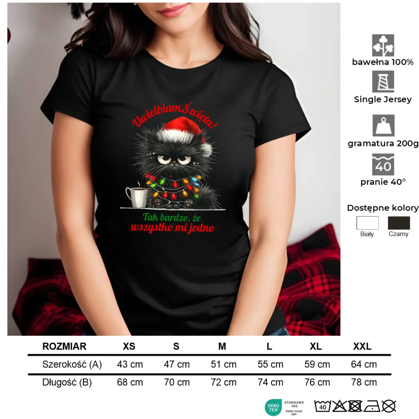 Wszystko mi jedno | Świąteczna koszulka damska BN35 - StoryCups.pl