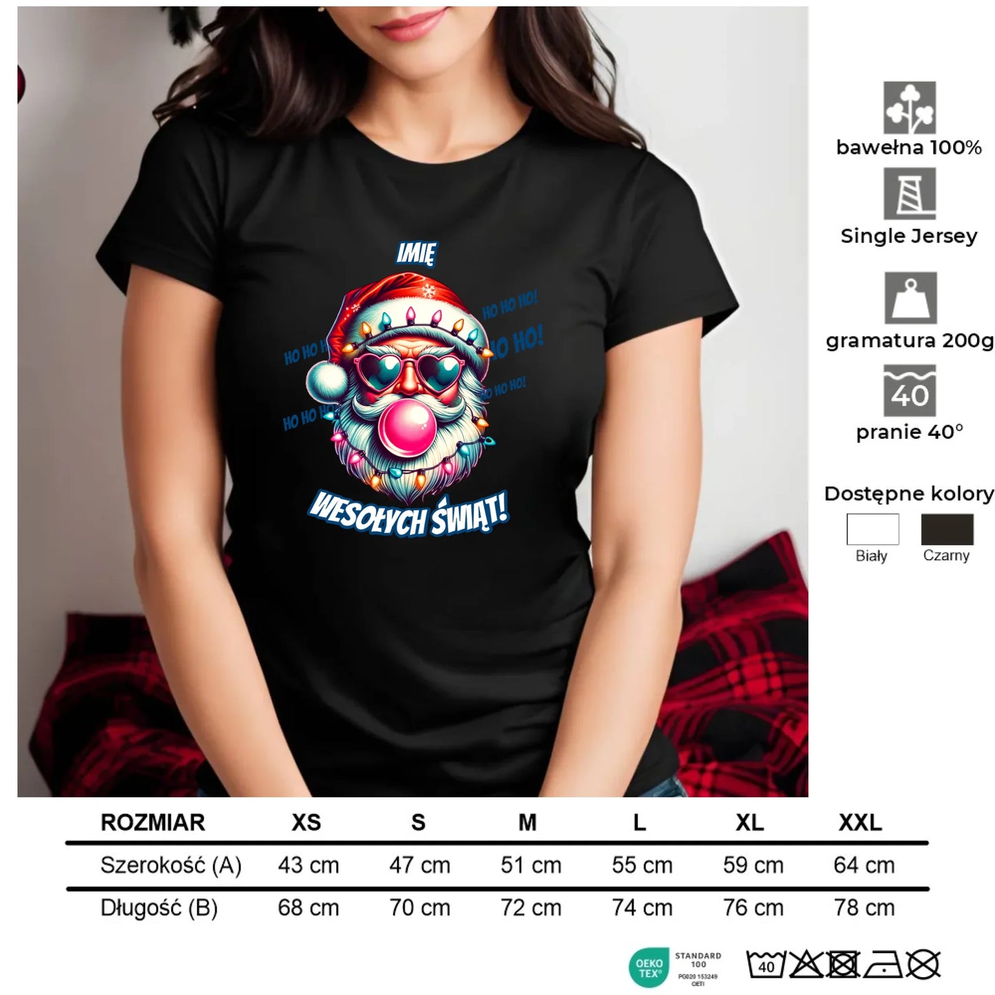 Mikołaj | Świąteczna koszulka damska na Mikołajki BN17 - StoryCups.pl