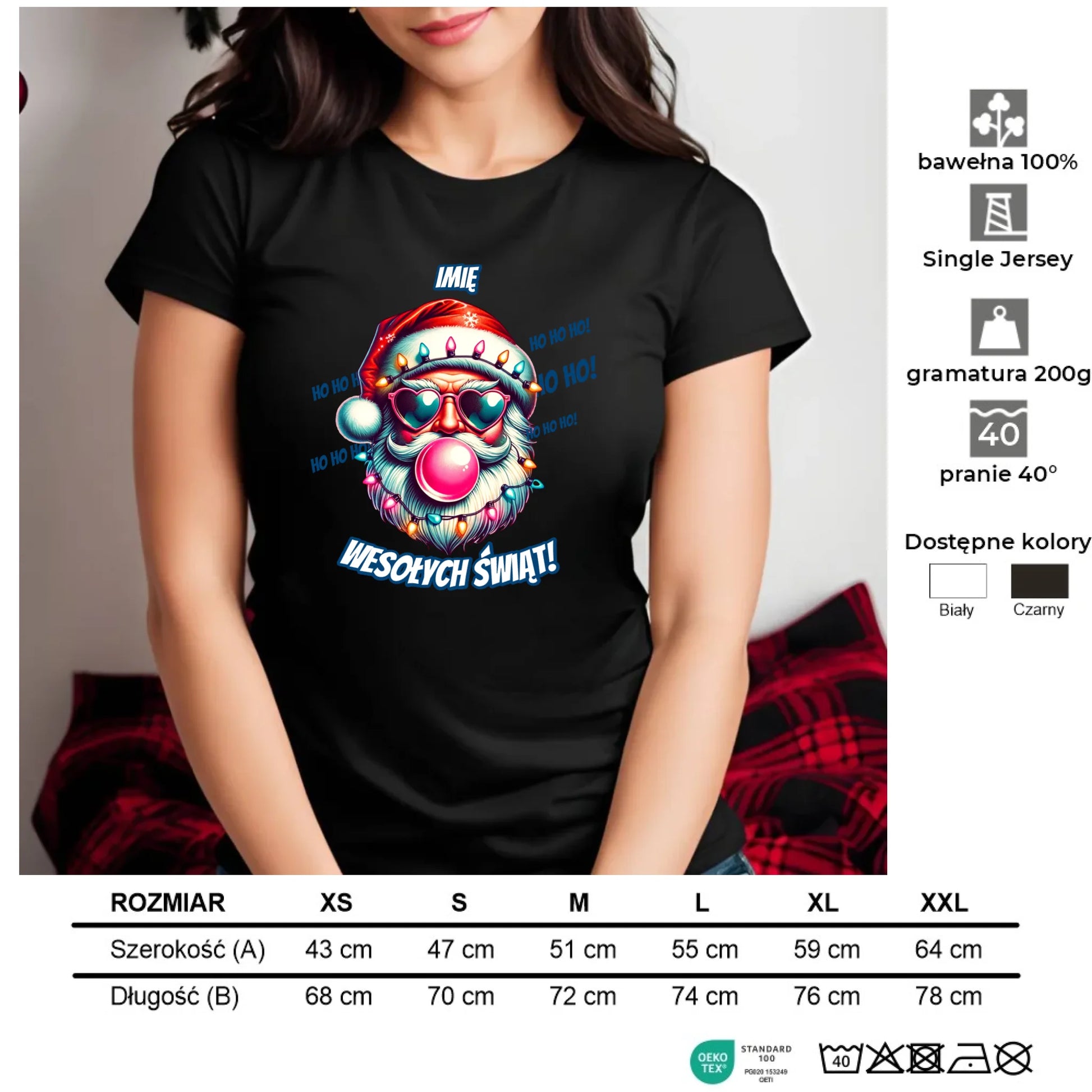 Mikołaj | Świąteczna koszulka damska na Mikołajki BN17 - StoryCups.pl