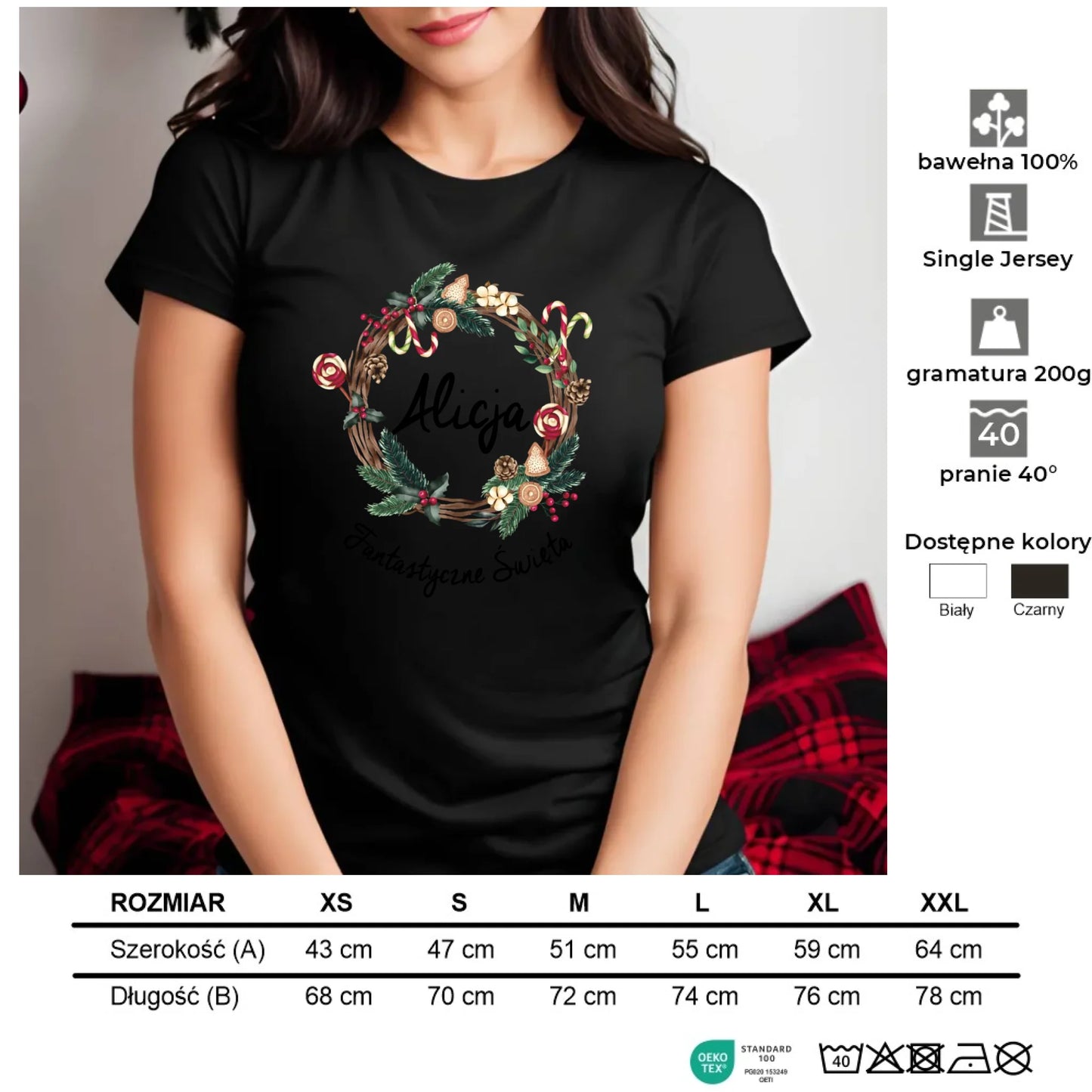 Fantastyczne Święta | Świąteczna koszulka damska z imieniem na prezent BN14 - StoryCups.pl