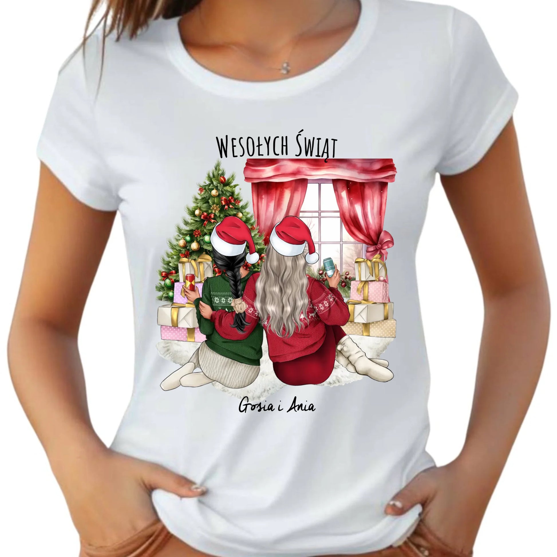 Koszulka damska świąteczna - prezent dla przyjaciółki - 2-4 przyjaciółek - personalizowana PR06 - StoryCups.pl