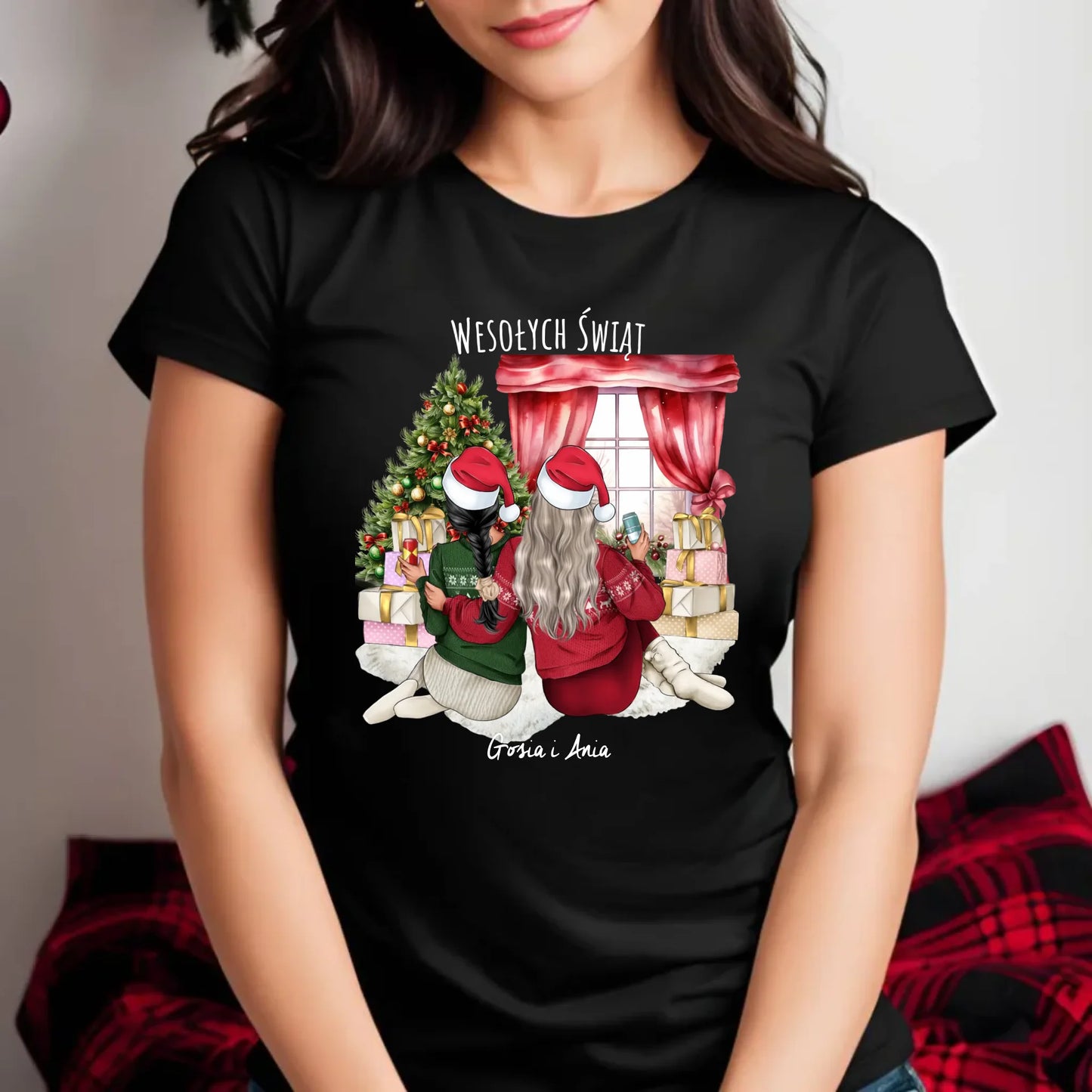 Koszulka damska świąteczna - prezent dla przyjaciółki - 2-4 przyjaciółek - personalizowana PR06 - StoryCups.pl