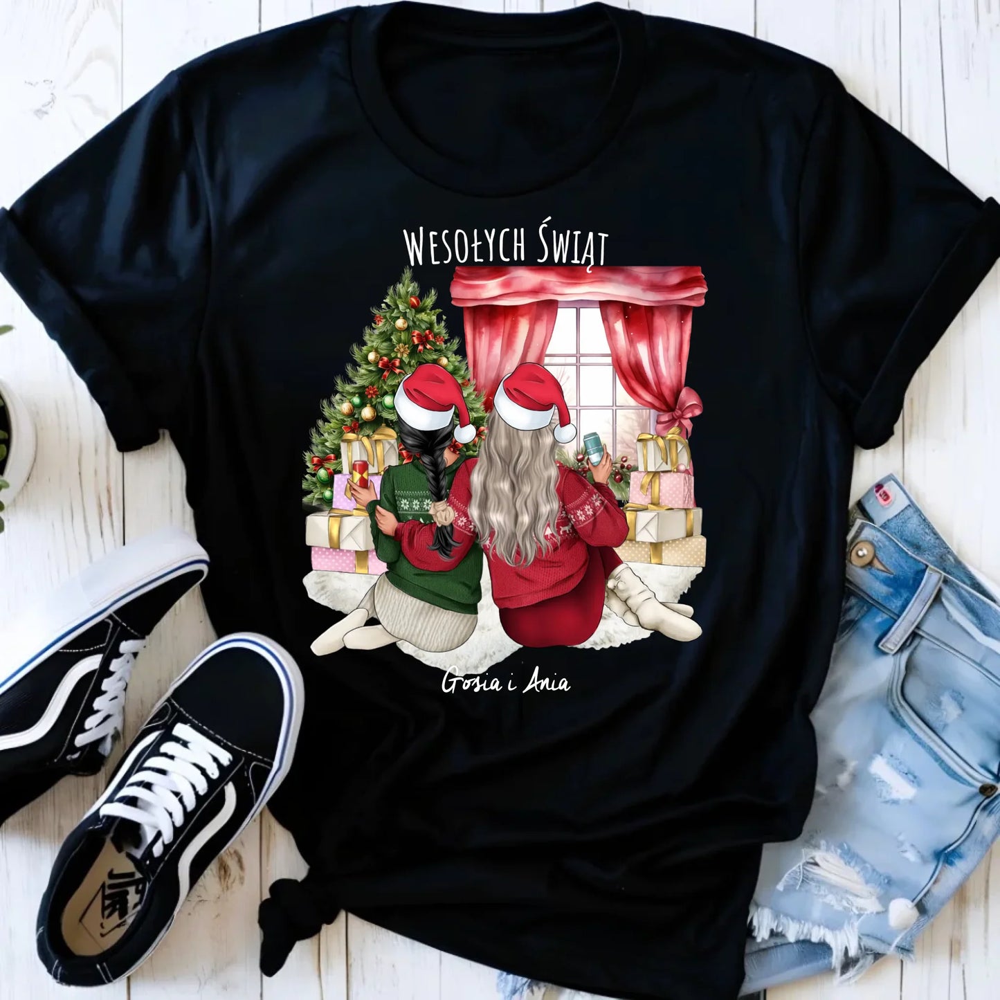 Koszulka damska świąteczna - prezent dla przyjaciółki - 2-4 przyjaciółek - personalizowana PR06 - StoryCups.pl