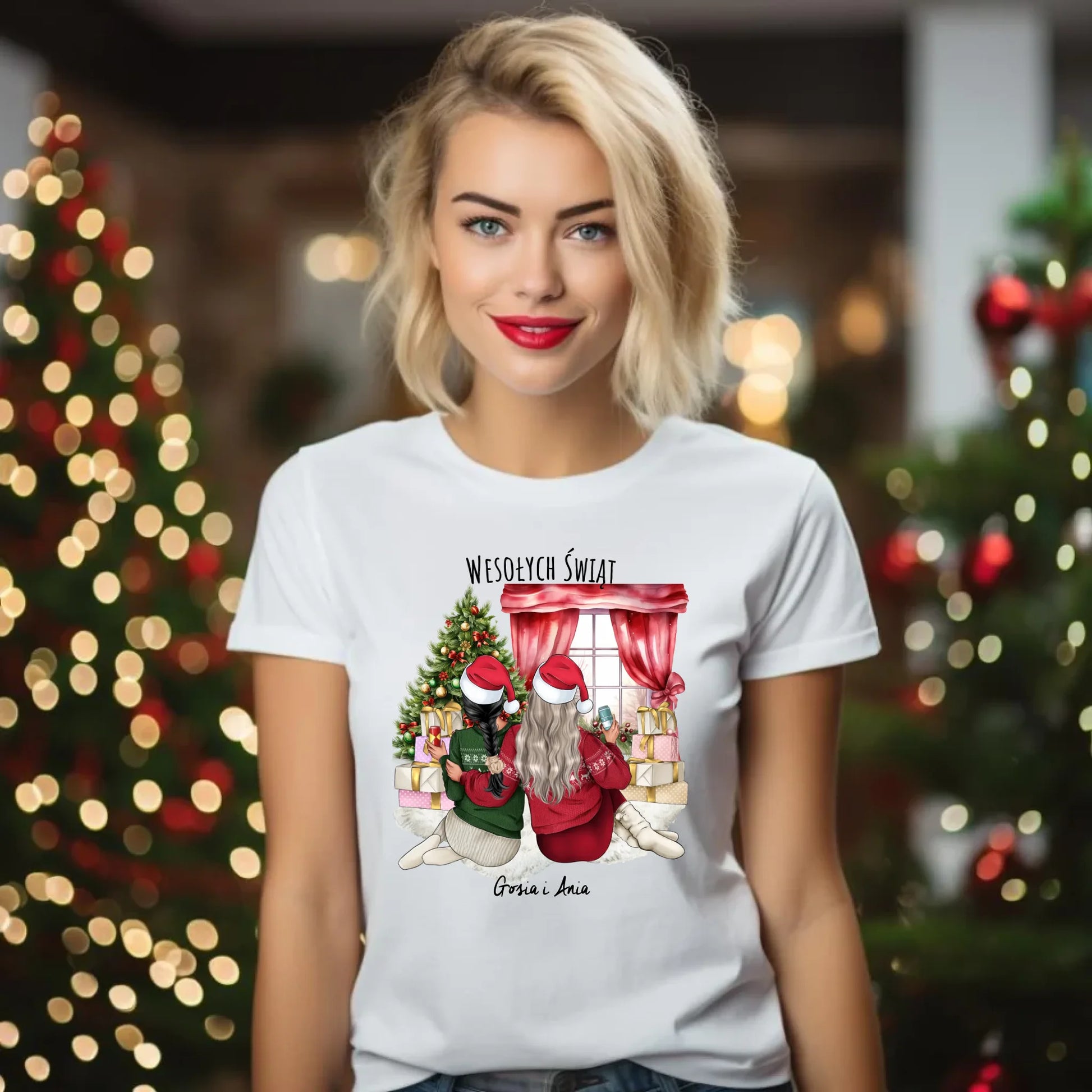 Koszulka damska świąteczna - prezent dla przyjaciółki - 2-4 przyjaciółek - personalizowana PR06 - StoryCups.pl