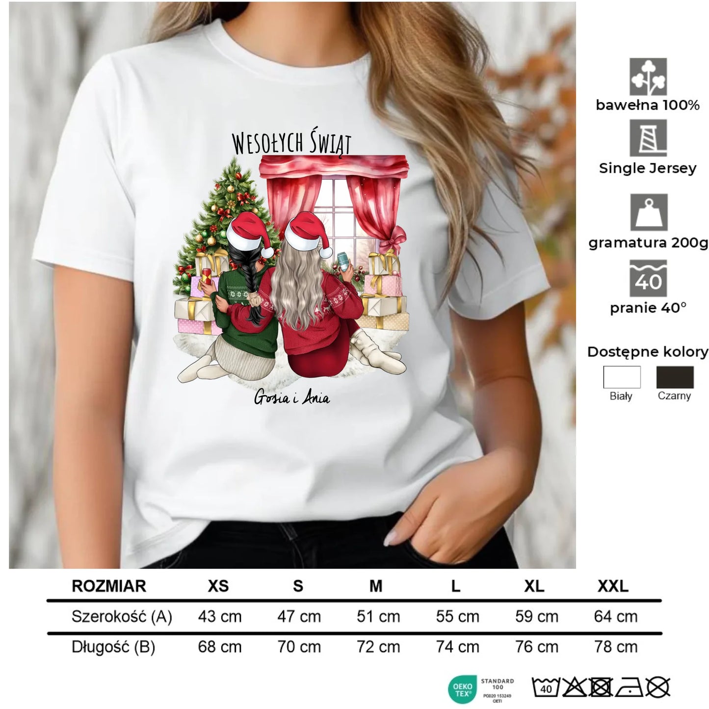 Koszulka damska świąteczna - prezent dla przyjaciółki - 2-4 przyjaciółek - personalizowana PR06 - StoryCups.pl