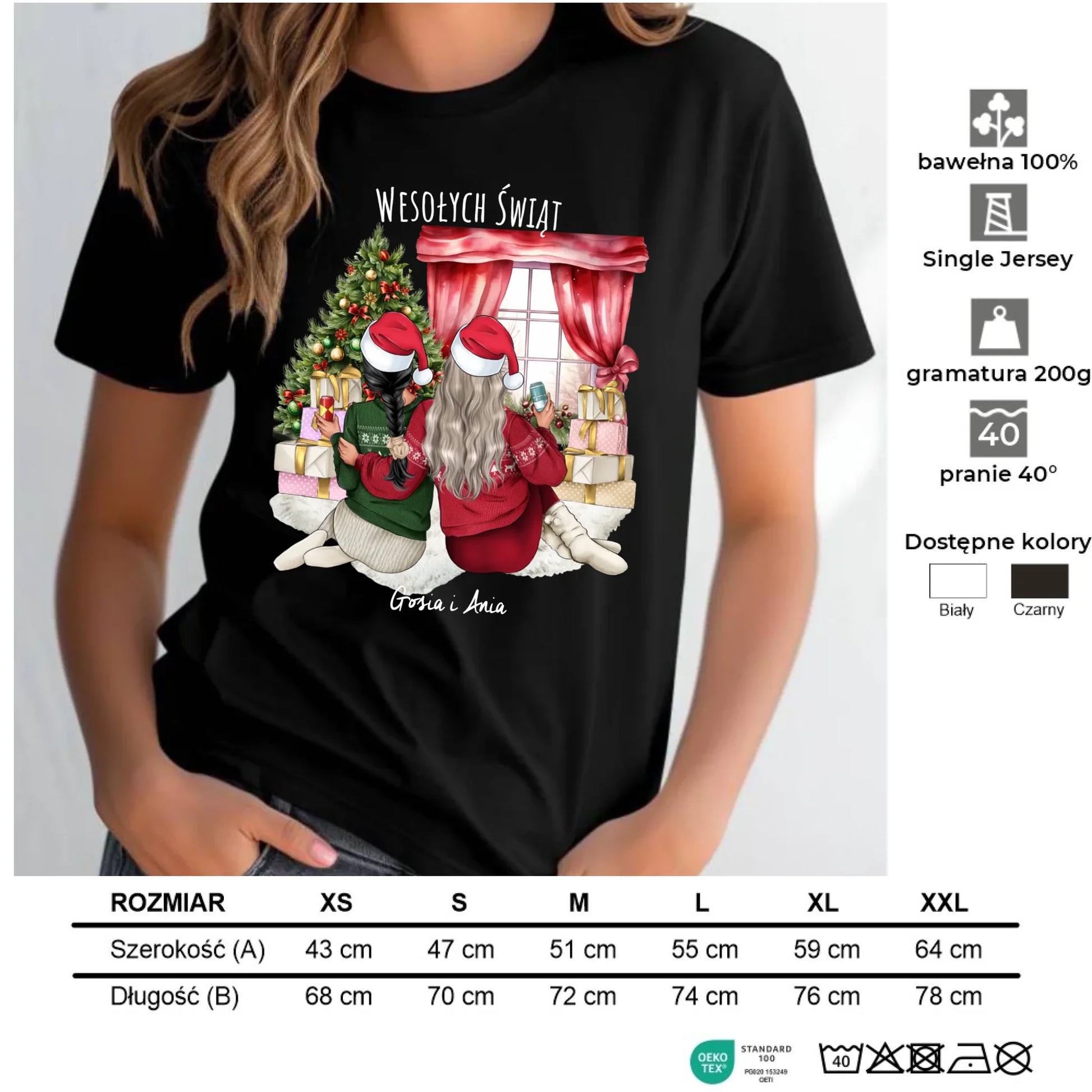 Koszulka damska świąteczna - prezent dla przyjaciółki - 2-4 przyjaciółek - personalizowana PR06 - StoryCups.pl