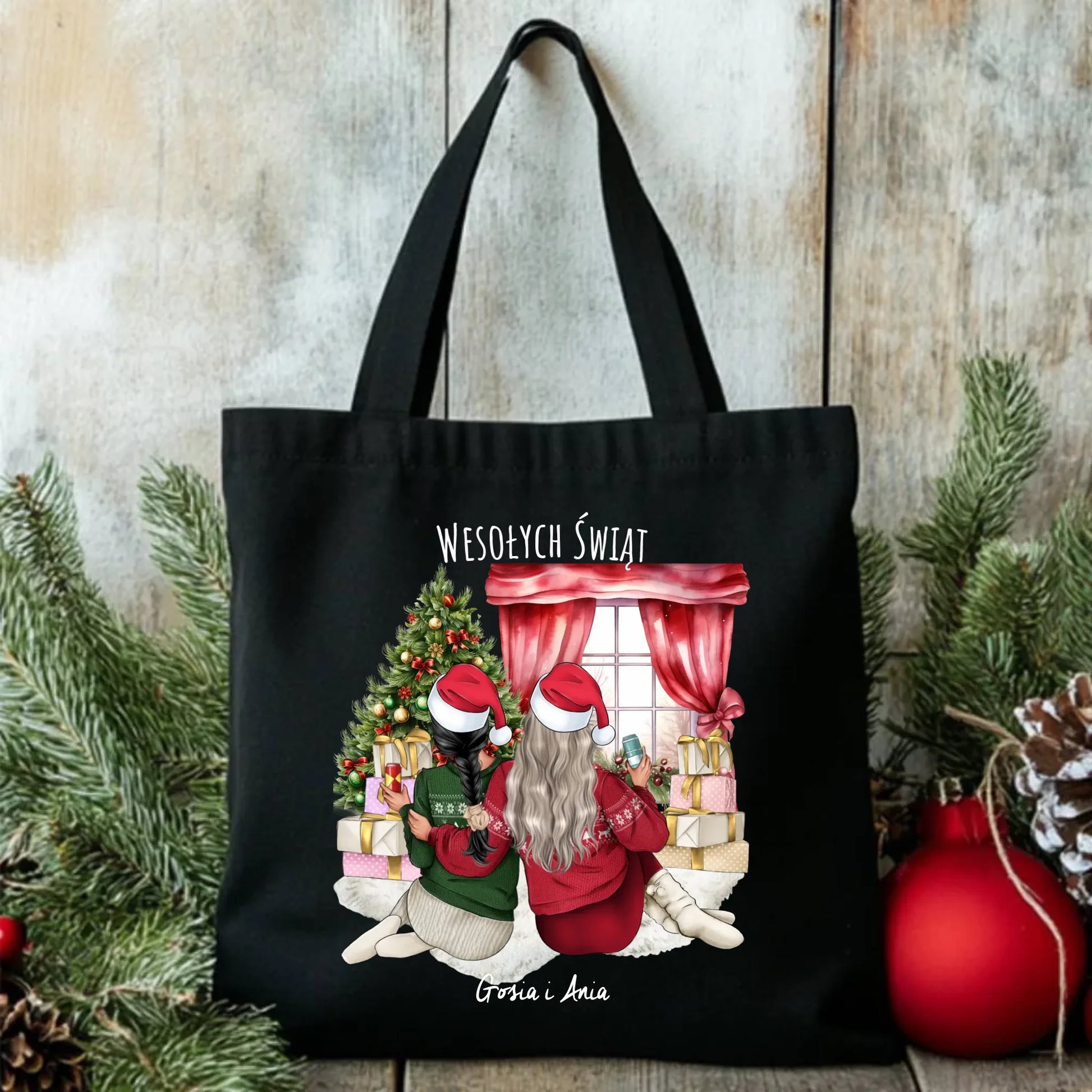 Torba świąteczna - prezent dla przyjaciółki - 2-4 przyjaciółek - personalizowana PR06 - StoryCups.pl