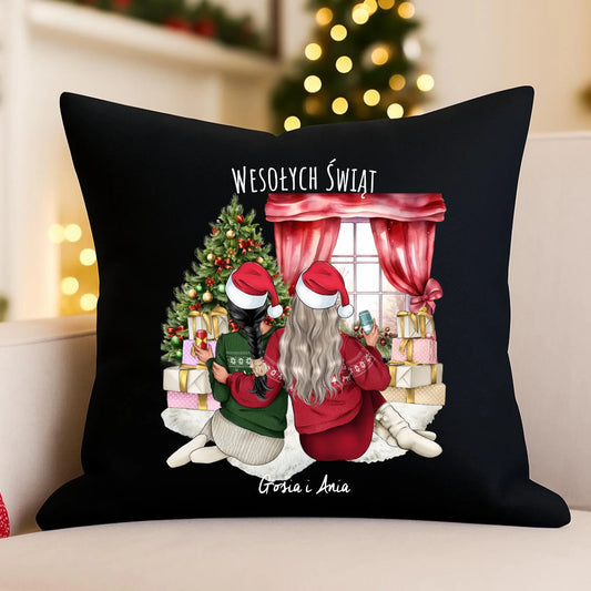 Poduszka dekoracyjna świąteczna - prezent dla przyjaciółki - 2-4 przyjaciółek - personalizowana PR06 - StoryCups.pl