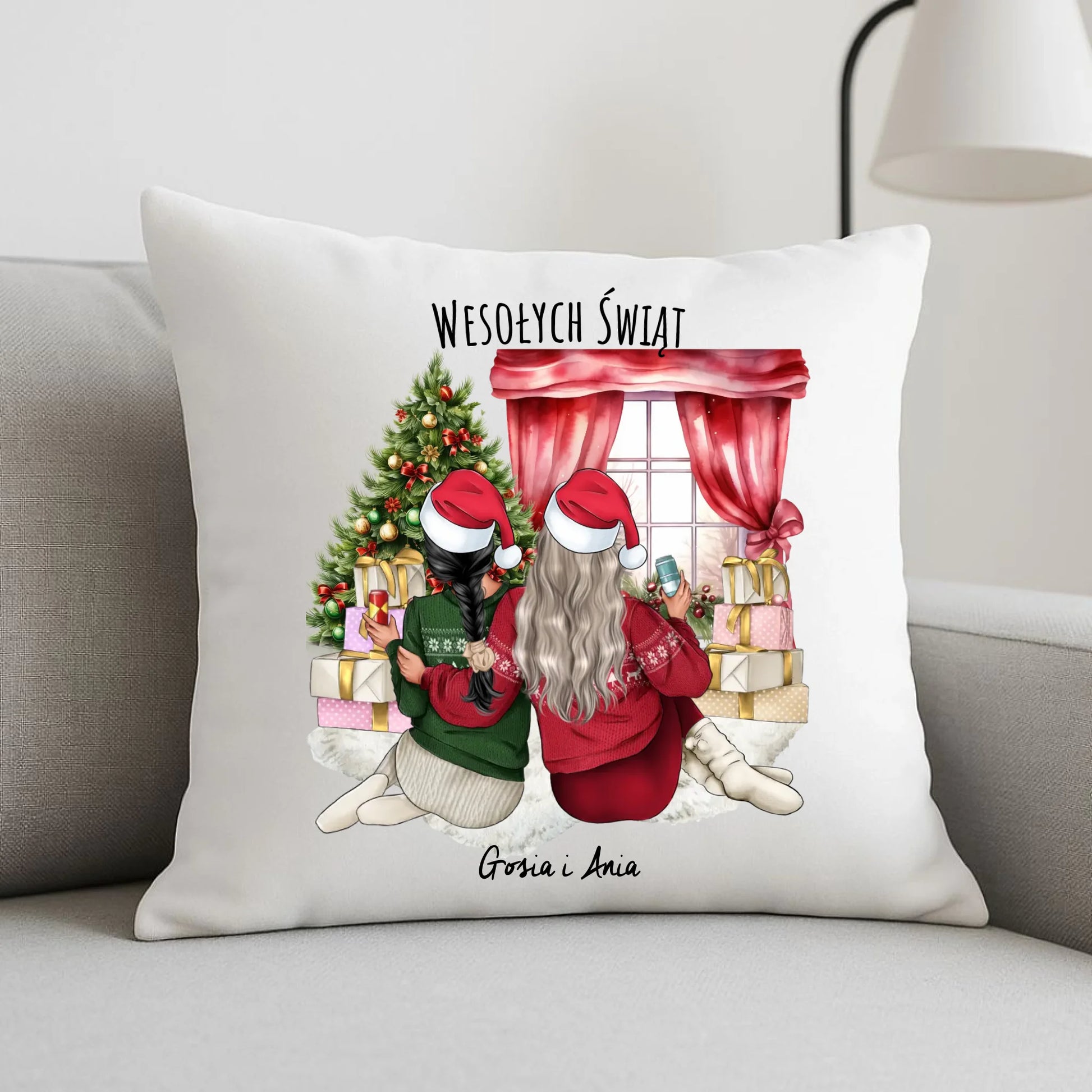 Poduszka świąteczna - prezent dla przyjaciółki - 2-4 przyjaciółek - personalizowana PR06 - StoryCups.pl