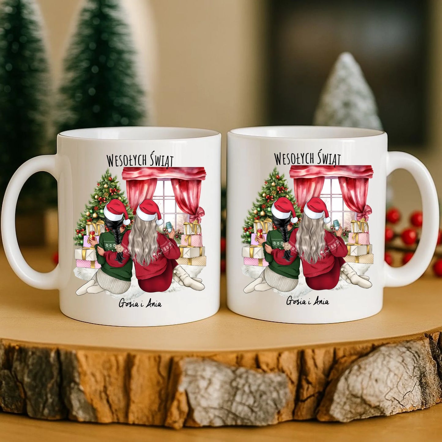 Kubek świąteczny - prezent dla przyjaciółki - 2-4 przyjaciółek - personalizowany PR06 - StoryCups.pl