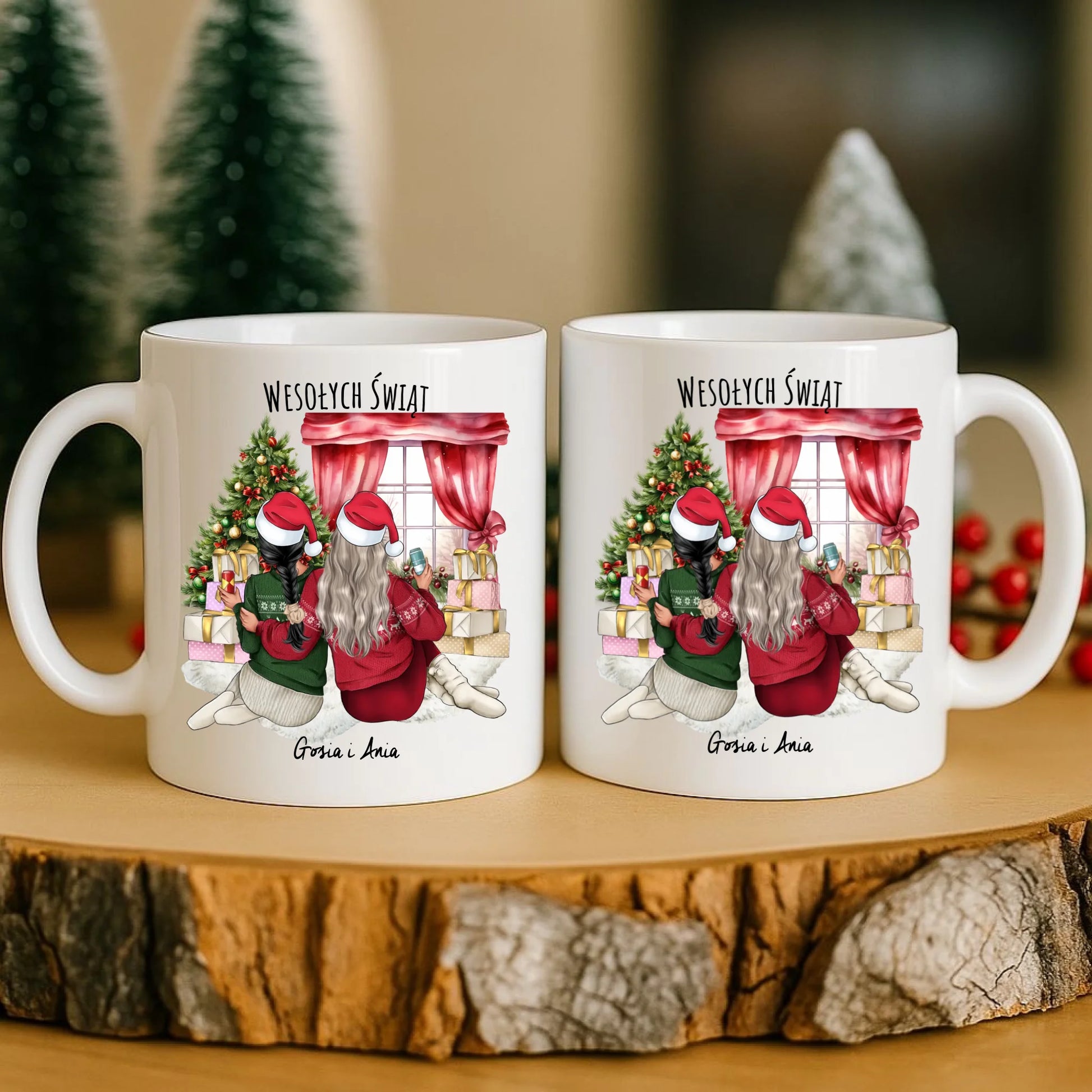 Kubek świąteczny - prezent dla przyjaciółki - 2-4 przyjaciółek - personalizowany PR06 - StoryCups.pl
