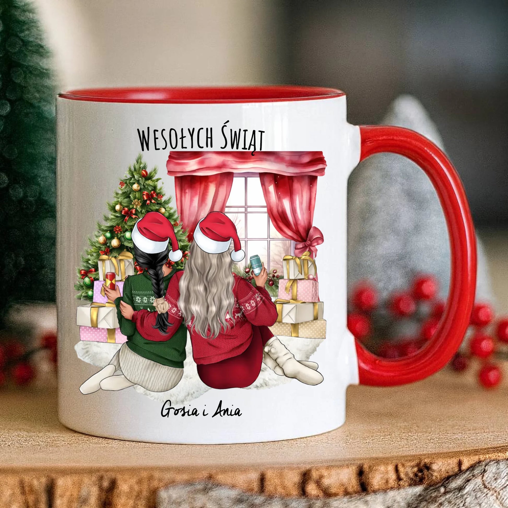 Kubek świąteczny - prezent dla przyjaciółki - 2-4 przyjaciółek - personalizowany PR06 - StoryCups.pl