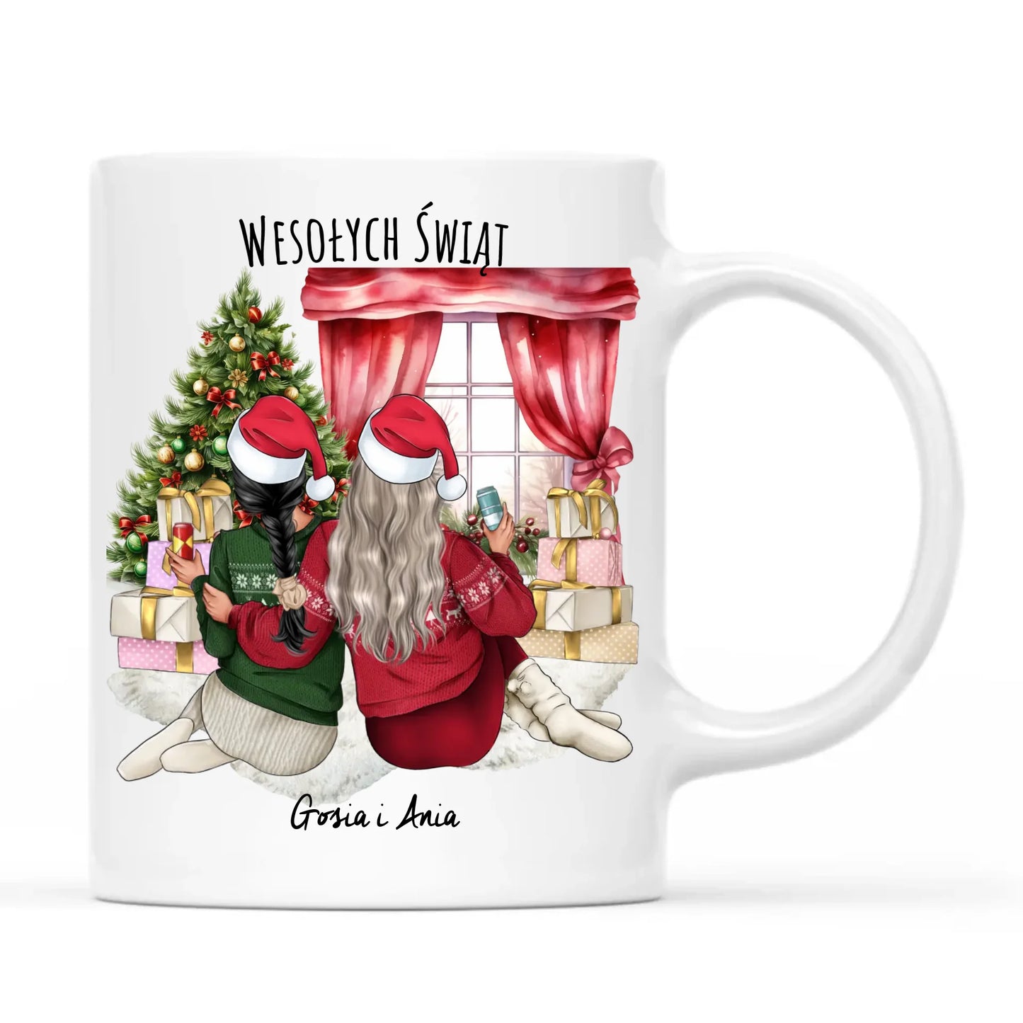 Kubek świąteczny - prezent dla przyjaciółki - 2-4 przyjaciółek - personalizowany PR06 - StoryCups.pl