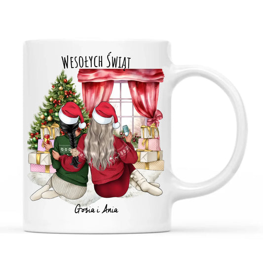 Kubek świąteczny - prezent dla przyjaciółki - 2-4 przyjaciółek - personalizowany PR06 - StoryCups.pl