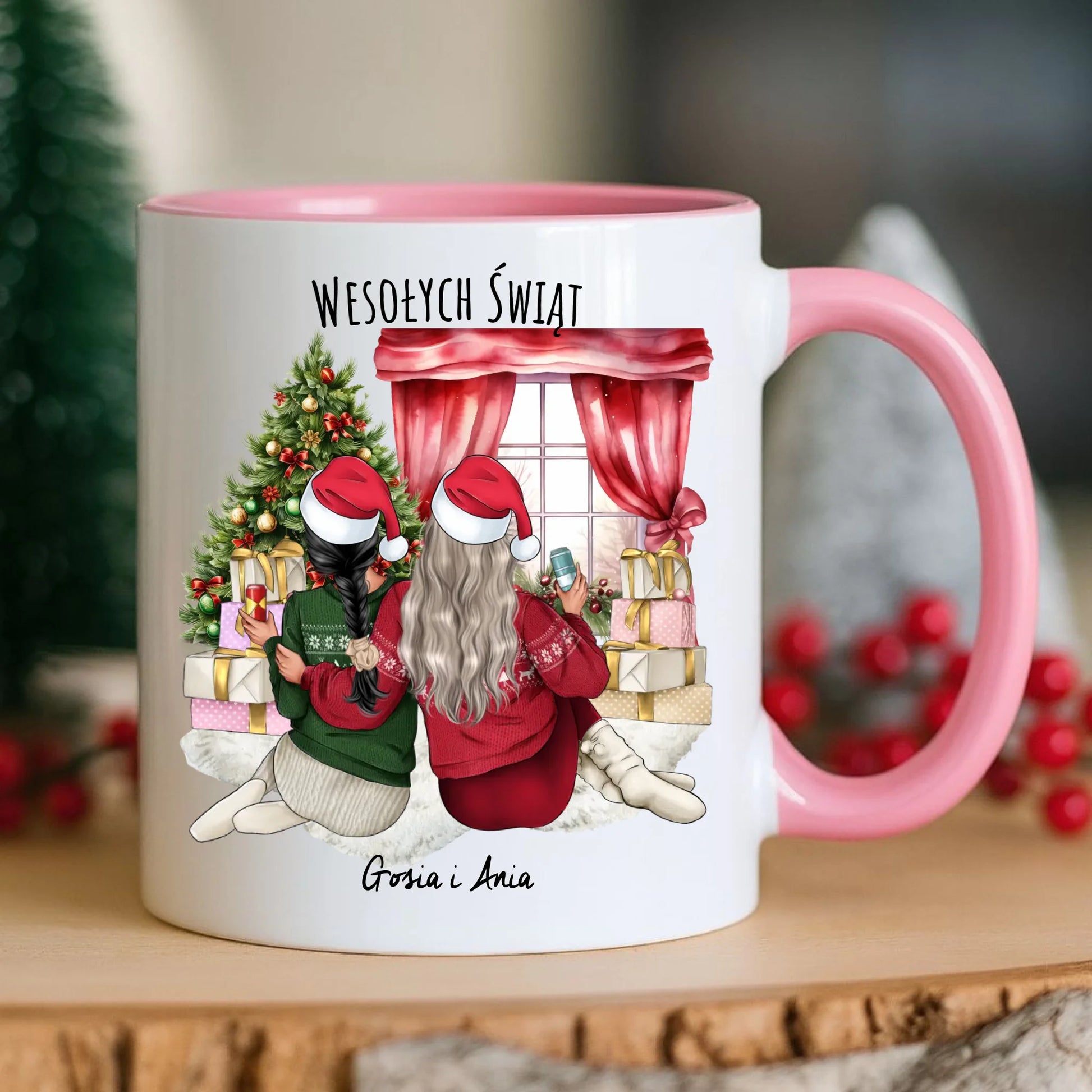 Kubek świąteczny - prezent dla przyjaciółki - 2-4 przyjaciółek - personalizowany PR06 - StoryCups.pl