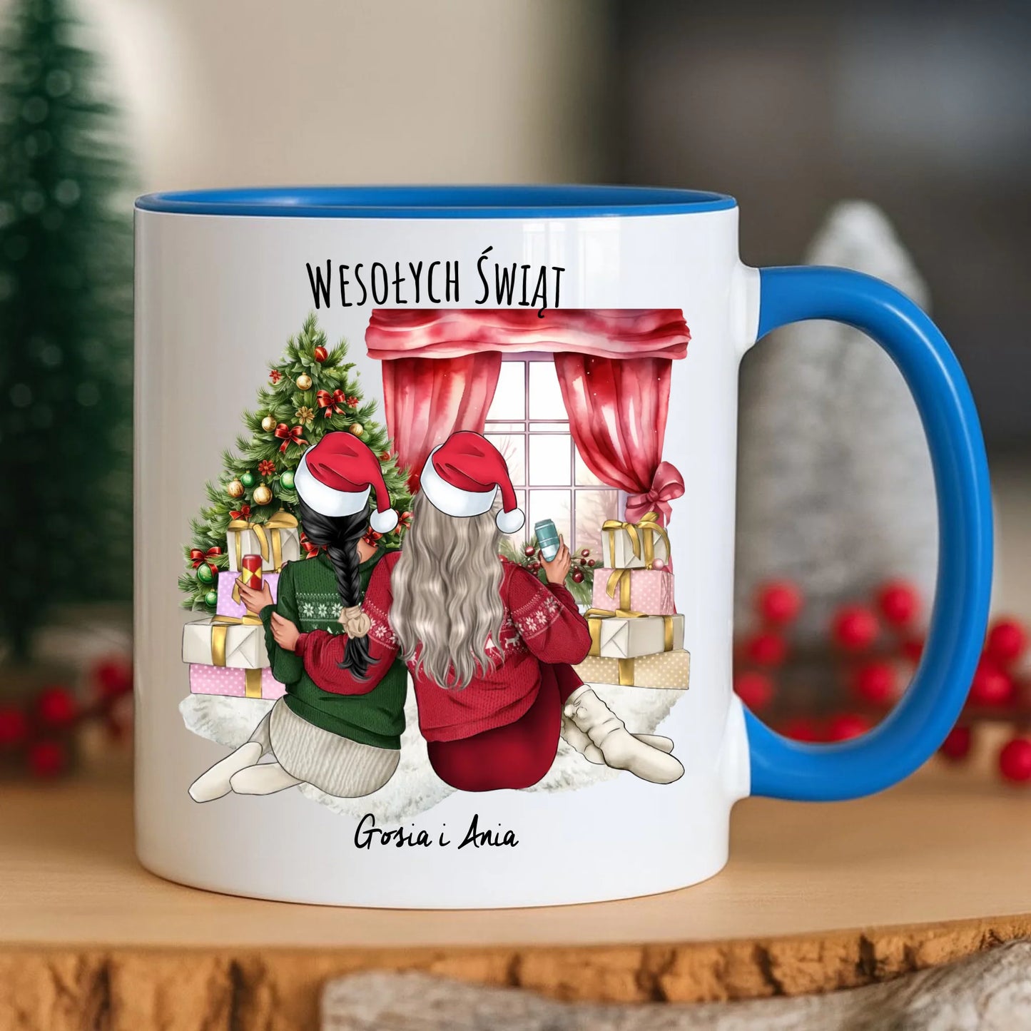 Kubek świąteczny - prezent dla przyjaciółki - 2-4 przyjaciółek - personalizowany PR06 - StoryCups.pl