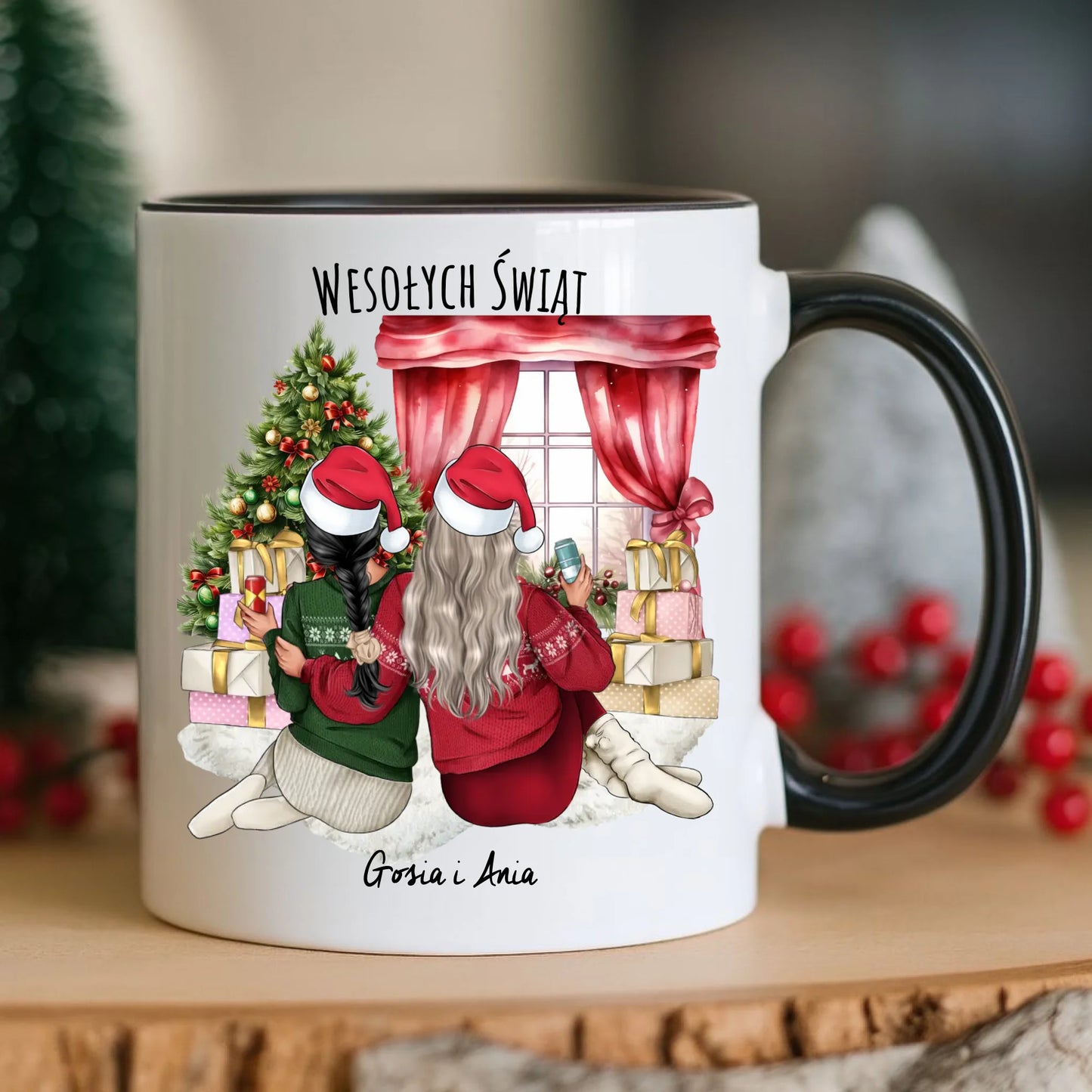 Kubek świąteczny - prezent dla przyjaciółki - 2-4 przyjaciółek - personalizowany PR06 - StoryCups.pl