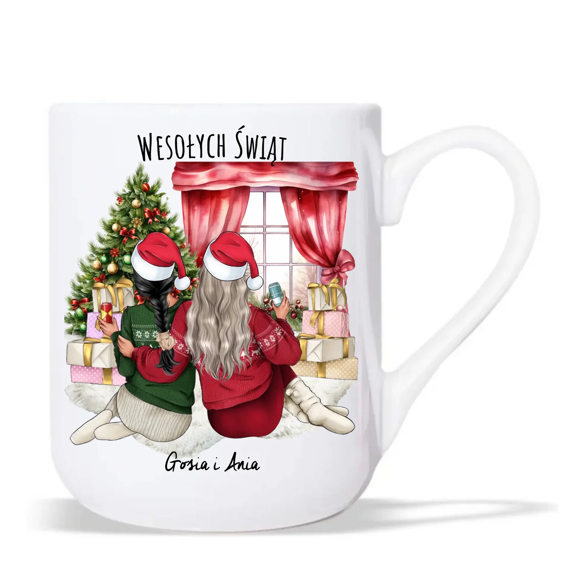 Kubek elegant świąteczny - prezent dla przyjaciółki - 2-4 przyjaciółek - personalizowany PR06 - StoryCups.pl
