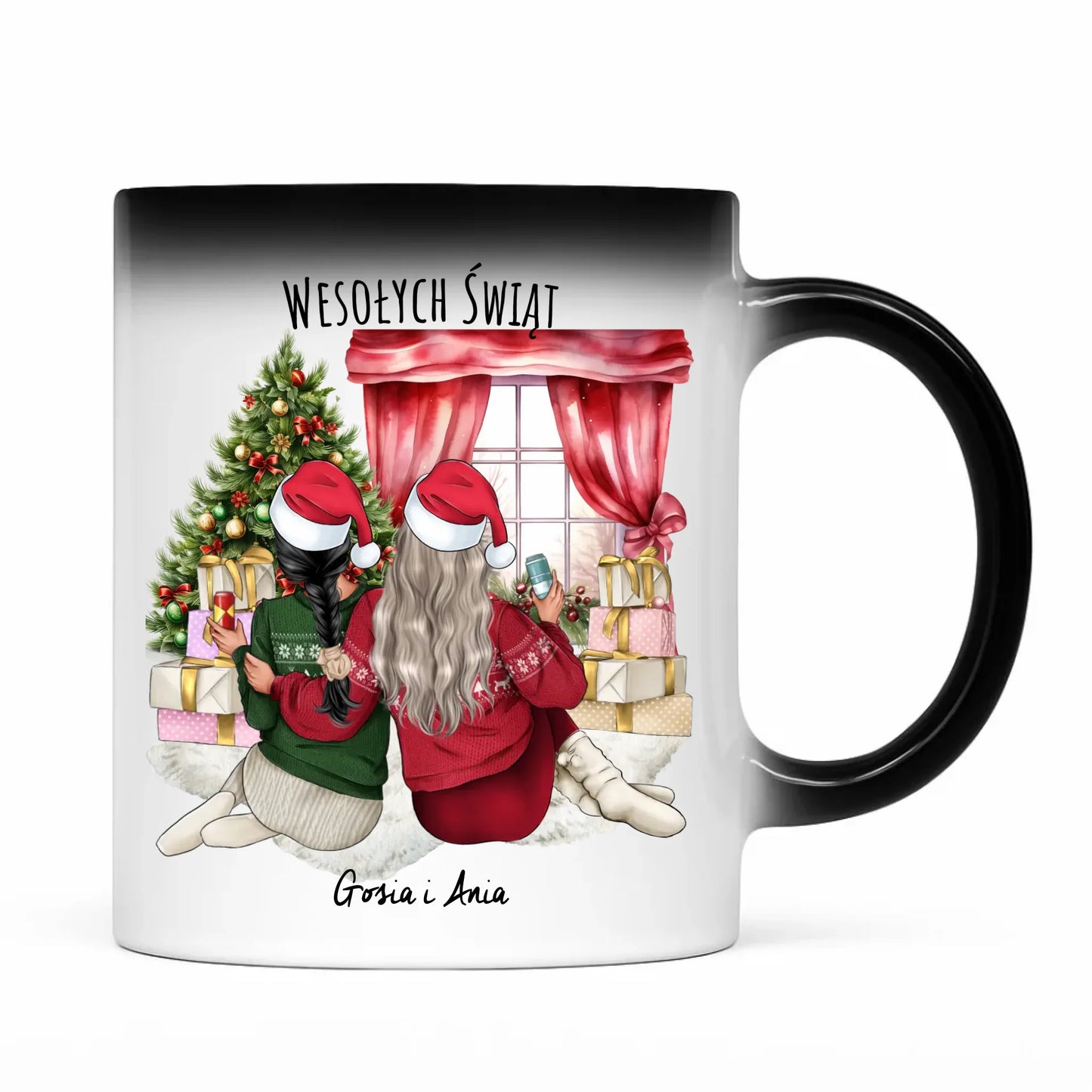 Kubek magiczny świąteczny - prezent dla przyjaciółki - 2-4 przyjaciółek - personalizowany PR06 - StoryCups.pl