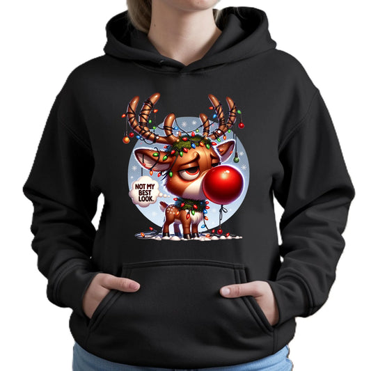 Nie wyglądam najlepiej | Świąteczna bluza damska z kapturem BN98 - StoryCups.pl