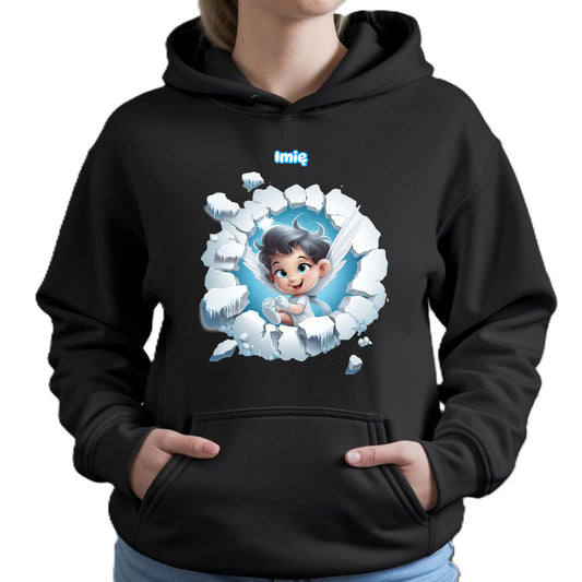 Aniołek 3D | Personalizowana świąteczna bluza damska z kapturem BN87 - StoryCups.pl
