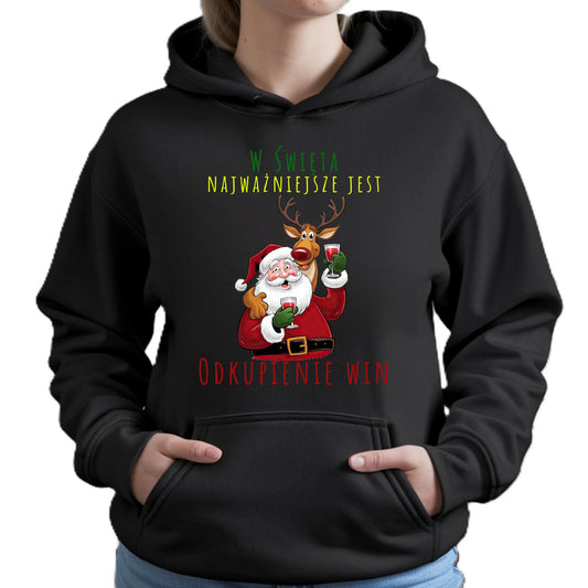 Odkupienie win | Świąteczna bluza damska z kapturem BN73 - StoryCups.pl