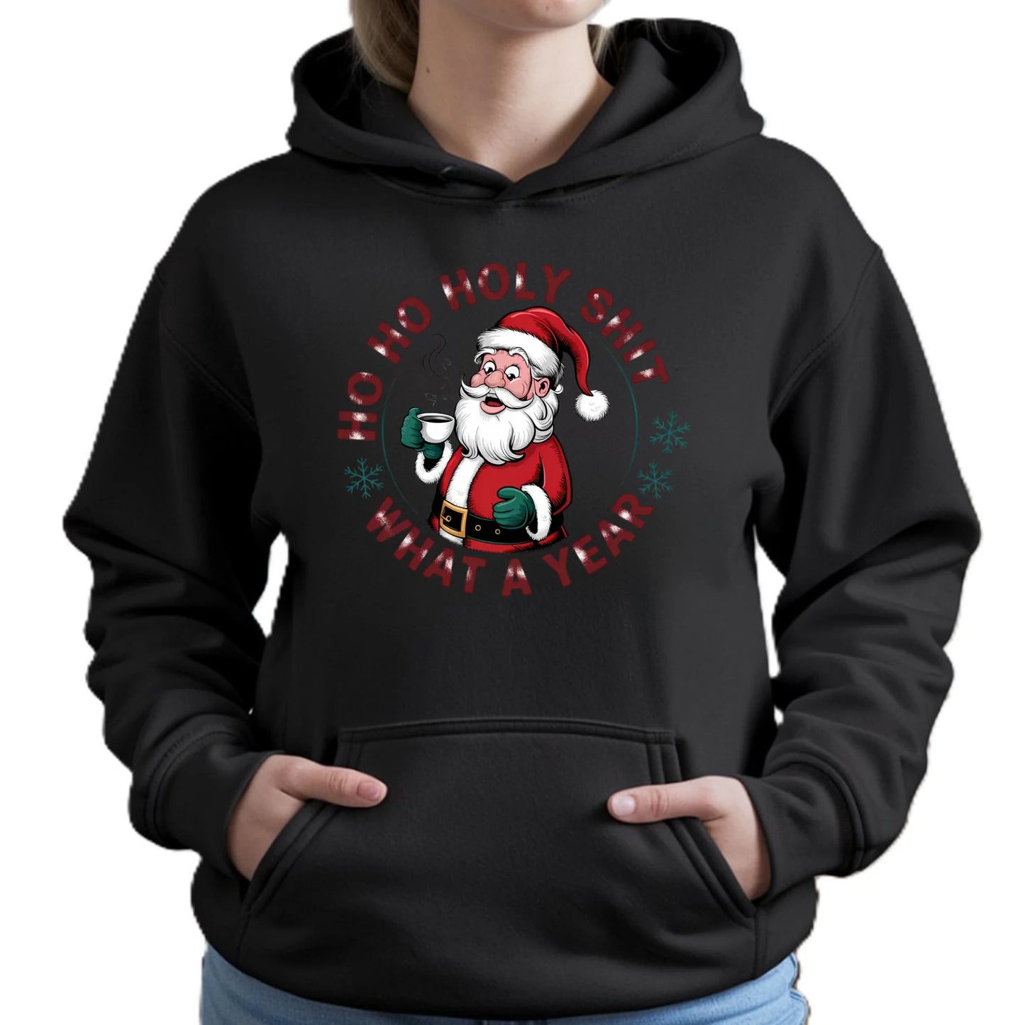 Ho ho holy shit | Świąteczna bluza damska z kapturem BN74 - StoryCups.pl