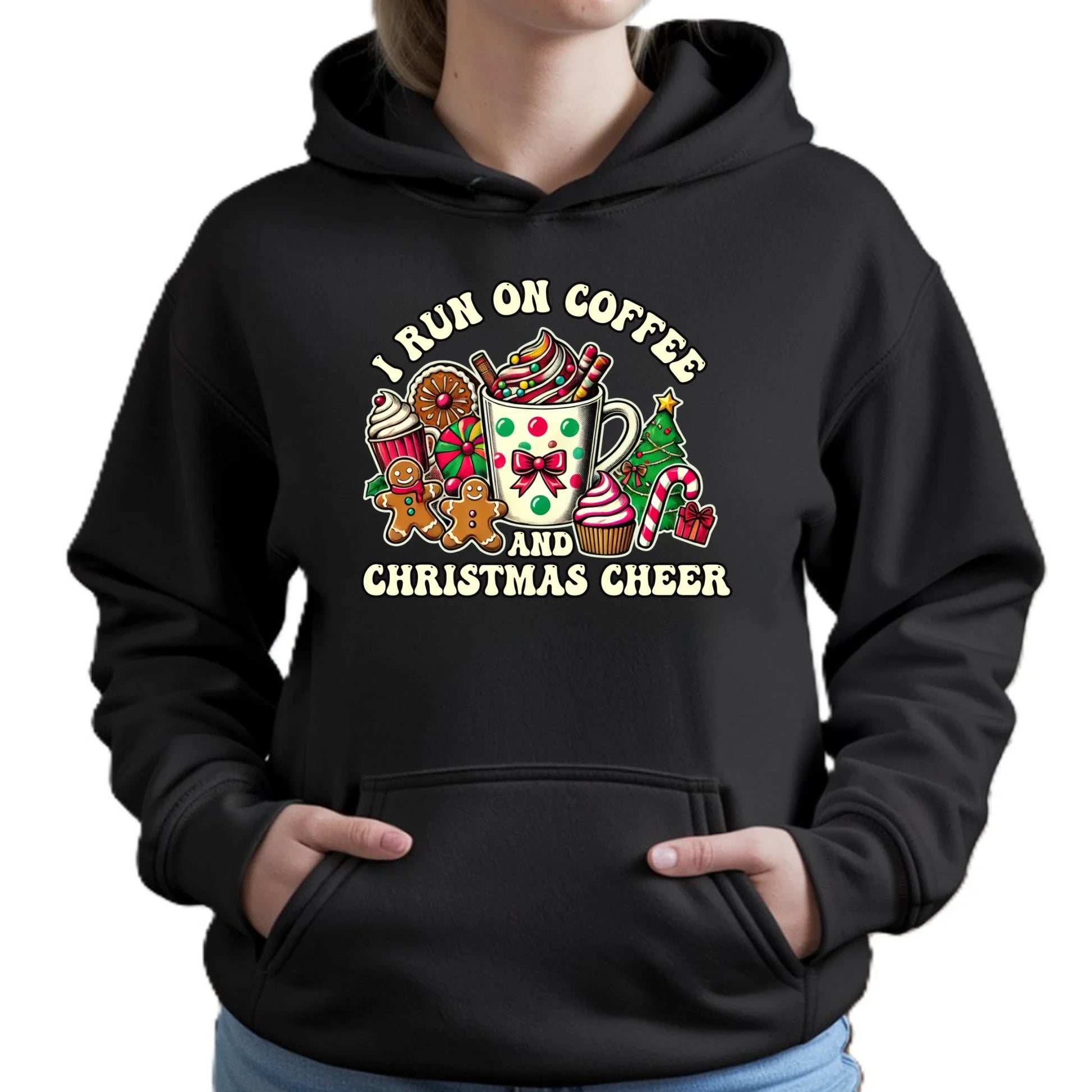 I run on coffee | Świąteczna bluza damska z kapturem BN47 - StoryCups.pl
