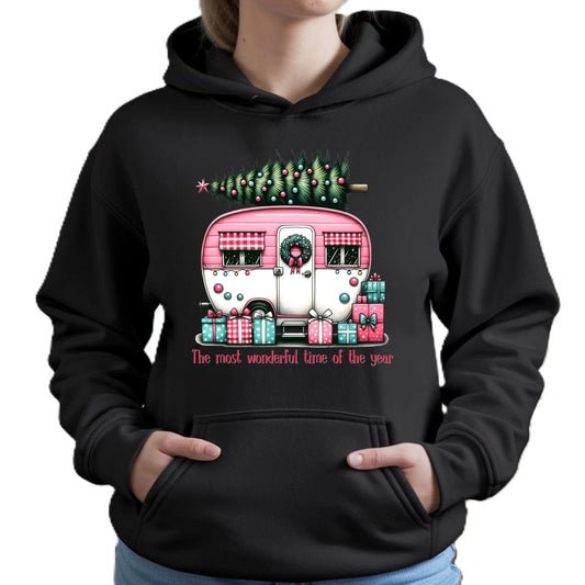 Kempingowe Święta | Świąteczna bluza damska z kapturem BN40 - StoryCups.pl