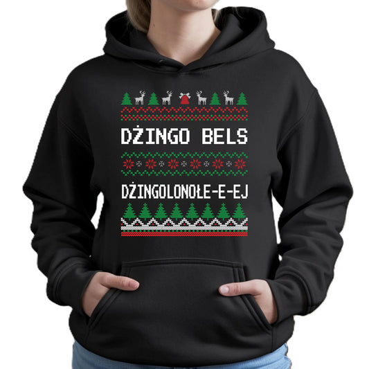 Dżingo bels | Świąteczna bluza damska z kapturem BN11 - StoryCups.pl