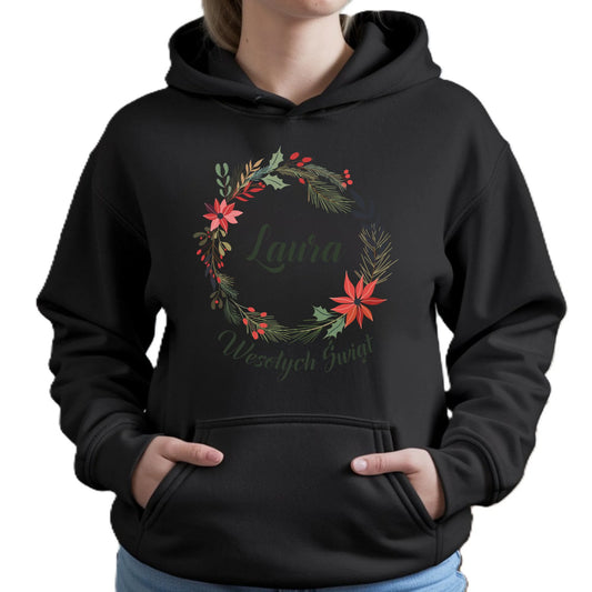 Wesołych Świąt | Personalizowana bluza damska z kapturem na święta BN19 - StoryCups.pl
