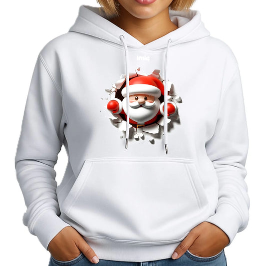 Mikołaj 3D | Personalizowana świąteczna bluza damska z kapturem BN80 - StoryCups.pl