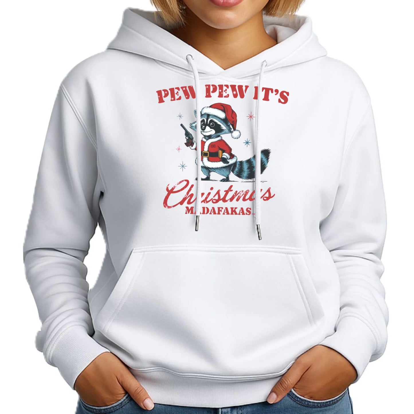 Pew pew it's Christmas | Świąteczna bluza damska z kapturem BN60 - StoryCups.pl