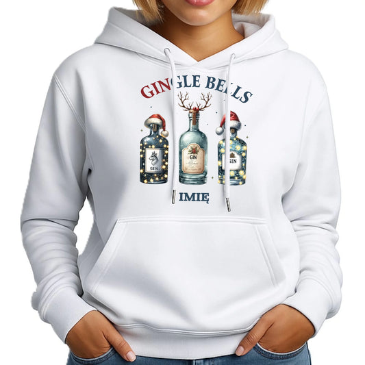Gingle bells | Personalizowana świąteczna bluza damska z kapturem BN68 - StoryCups.pl