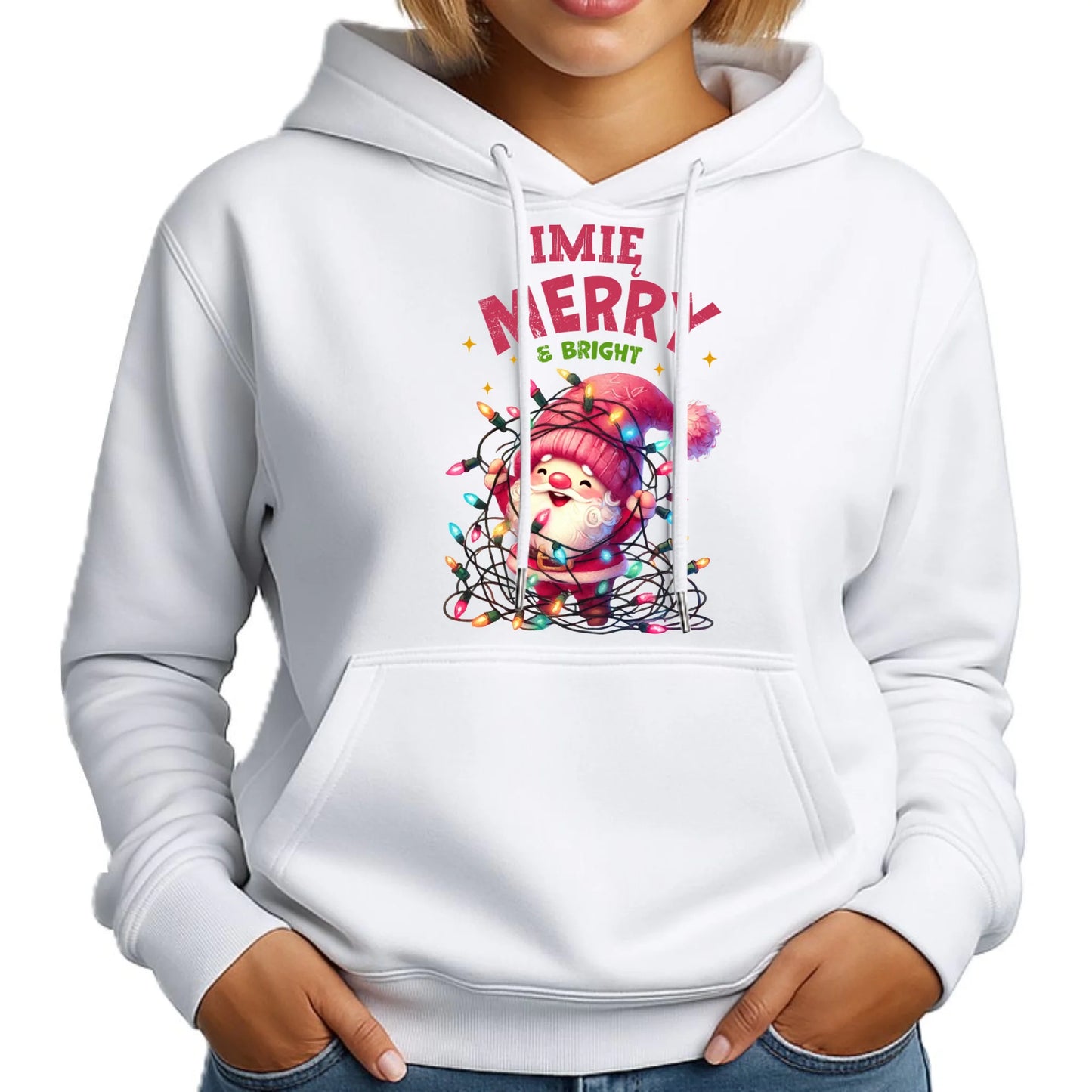 Radosnych Świąt | Personalizowana świąteczna bluza damska z kapturem BN58 - StoryCups.pl