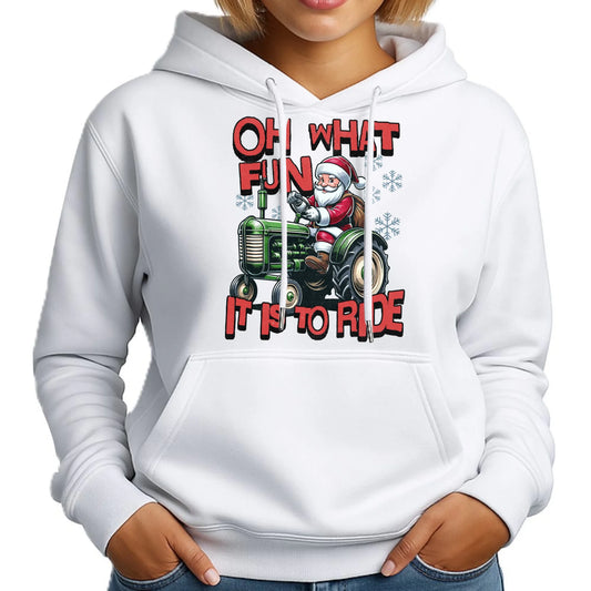 Oh what fun it is to ride | Świąteczna bluza damska z kapturem BN48 - StoryCups.pl
