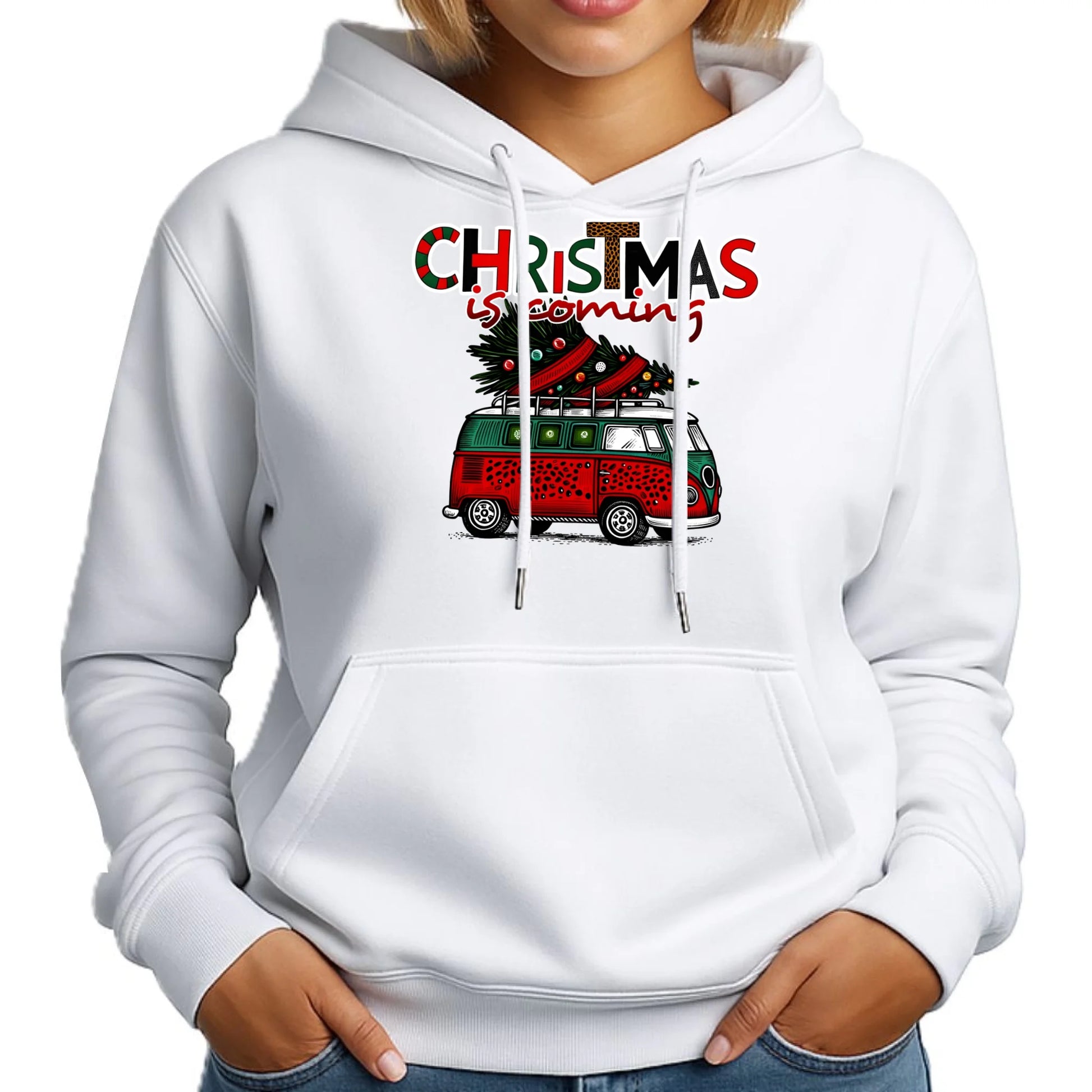 Christmas is coming | Świąteczna bluza damska z kapturem BN42 - StoryCups.pl